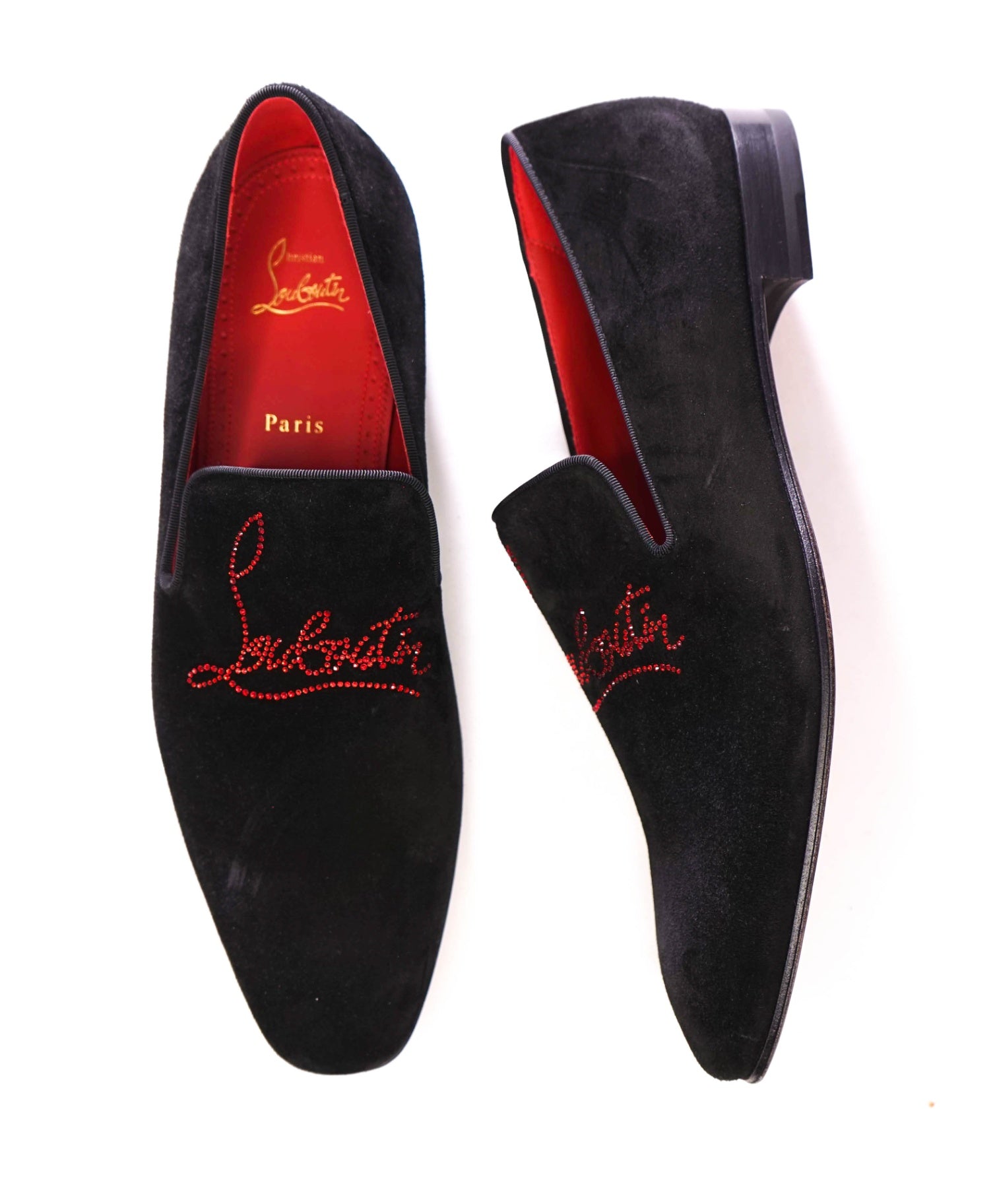 $1,100 CHRISTIAN LOUBOUTIN - *Dandelion Strass* Crystal Logo Loafers - 10.5 (43.5EU)