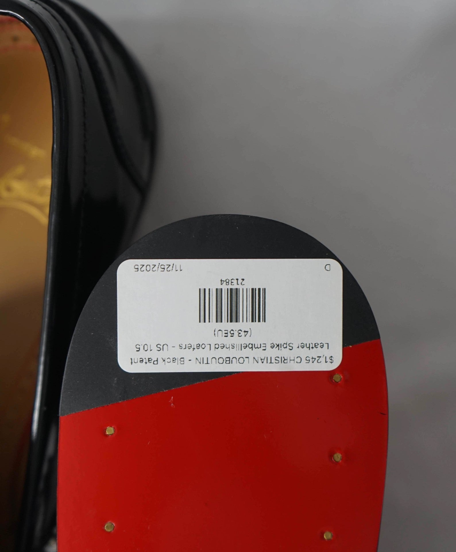 $1,245 CHRISTIAN LOUBOUTIN - Black No Penny Spike Loafers - US 10.5 (43.5EU)