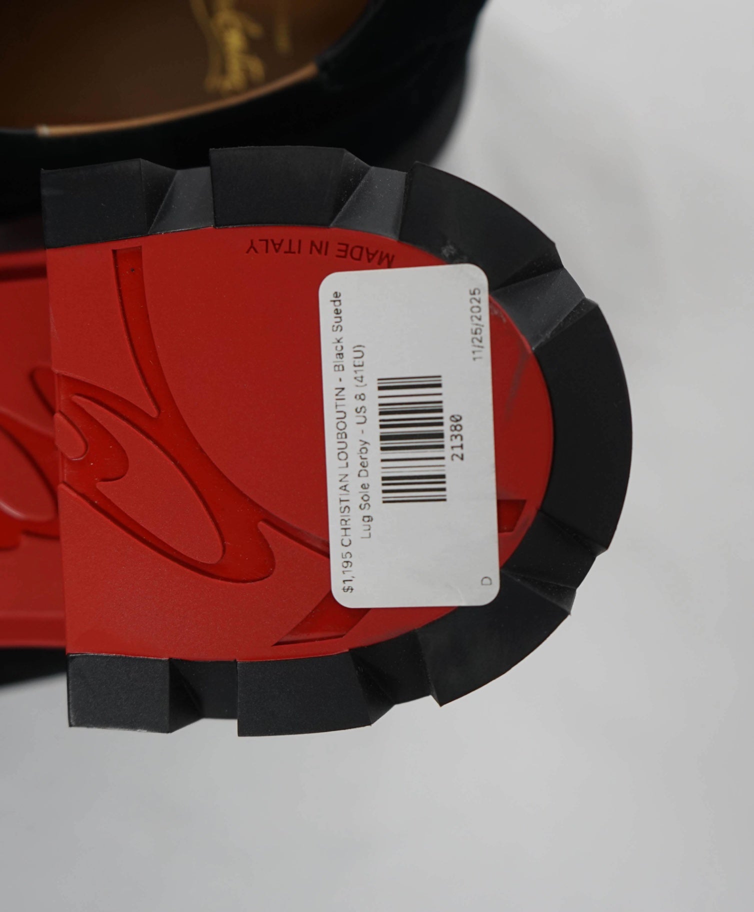 $1,195 CHRISTIAN LOUBOUTIN - "Our Georges L" Lug Sole Derby - US 8 (41EU)