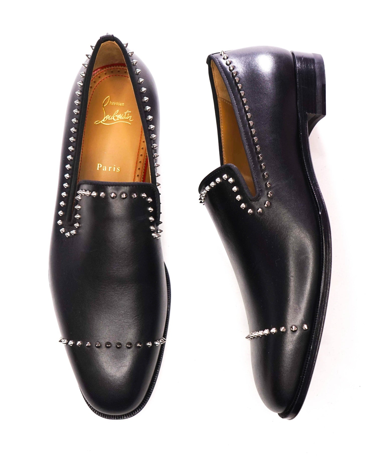 $1,200 CHRISTIAN LOUBOUTIN - *DANDY CLOO* Black Spike Loafers - US 8.5 (EU41.5)