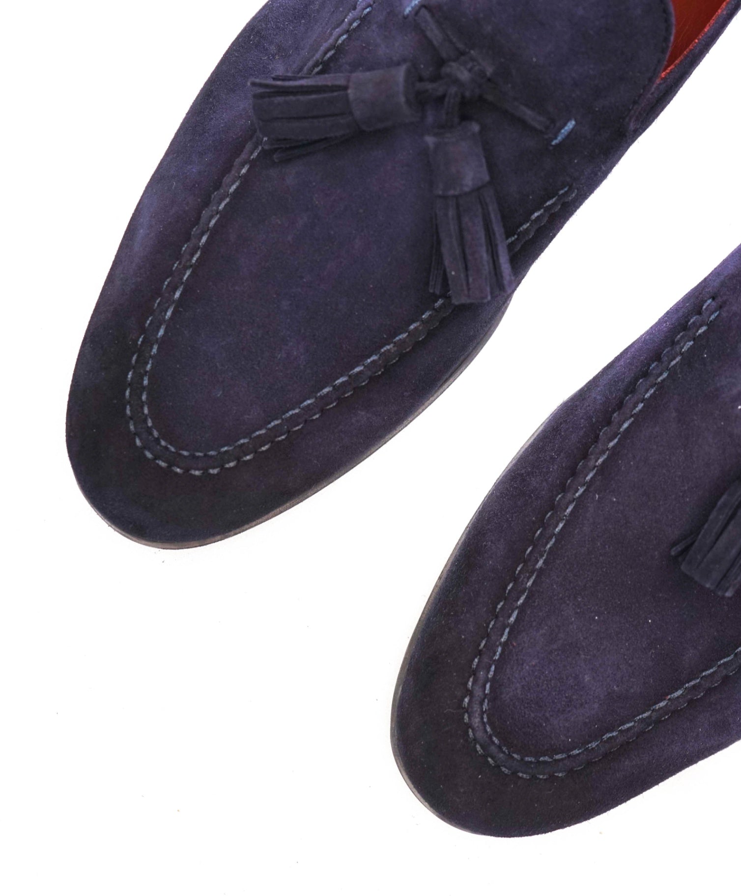 $450 MAGNANNI - Navy Blue Suede Tassel Loafers - 11 M