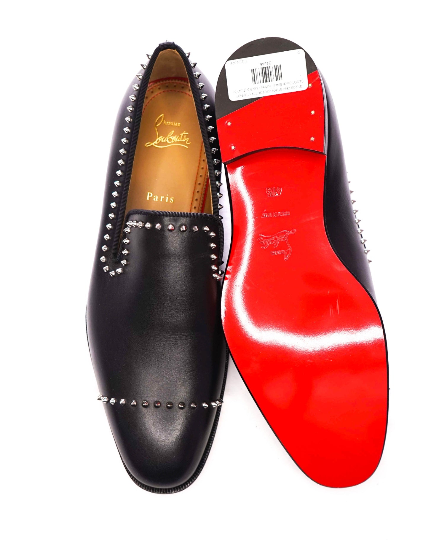 $1,200 CHRISTIAN LOUBOUTIN - *DANDY CLOO* Black Spike Loafers - US 8.5 (EU41.5)