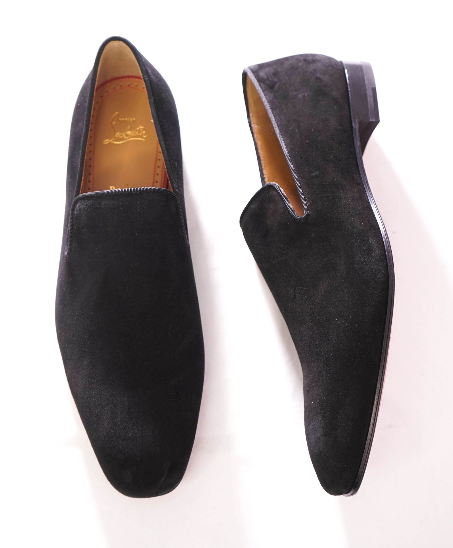 $1,050 CHRISTIAN LOUBOUTIN - Black Suede Loafers - US 10.5 (43.5EU)