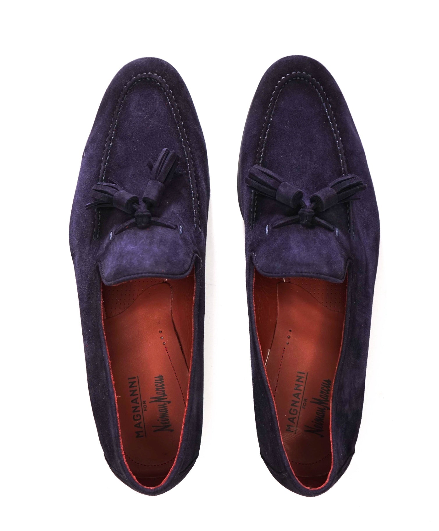 $450 MAGNANNI - Navy Blue Suede Tassel Loafers - 11 M