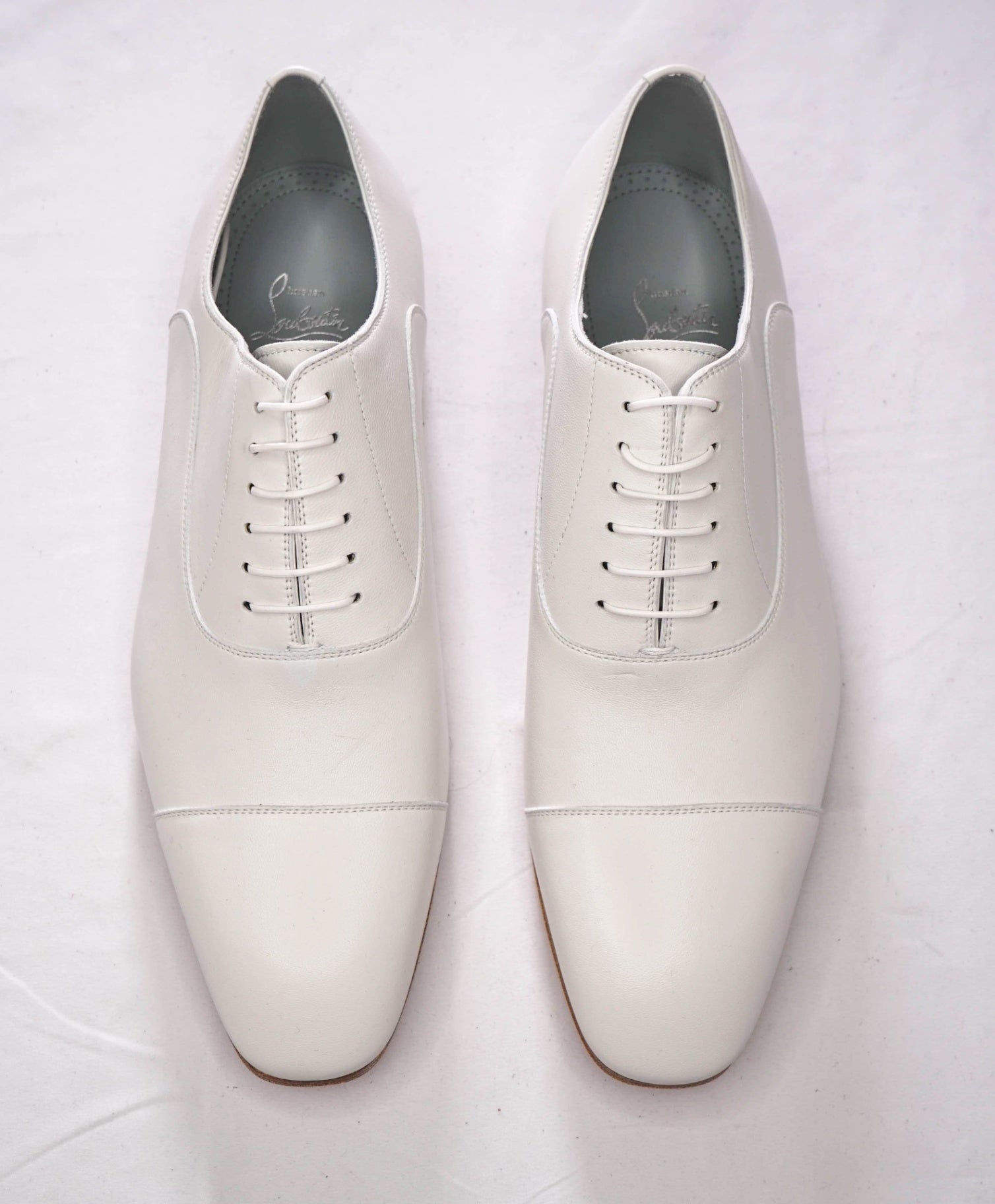$1,150 CHRISTIAN LOUBOUTIN - *GREGGO* Stone White Leather - US 10 (43EU)