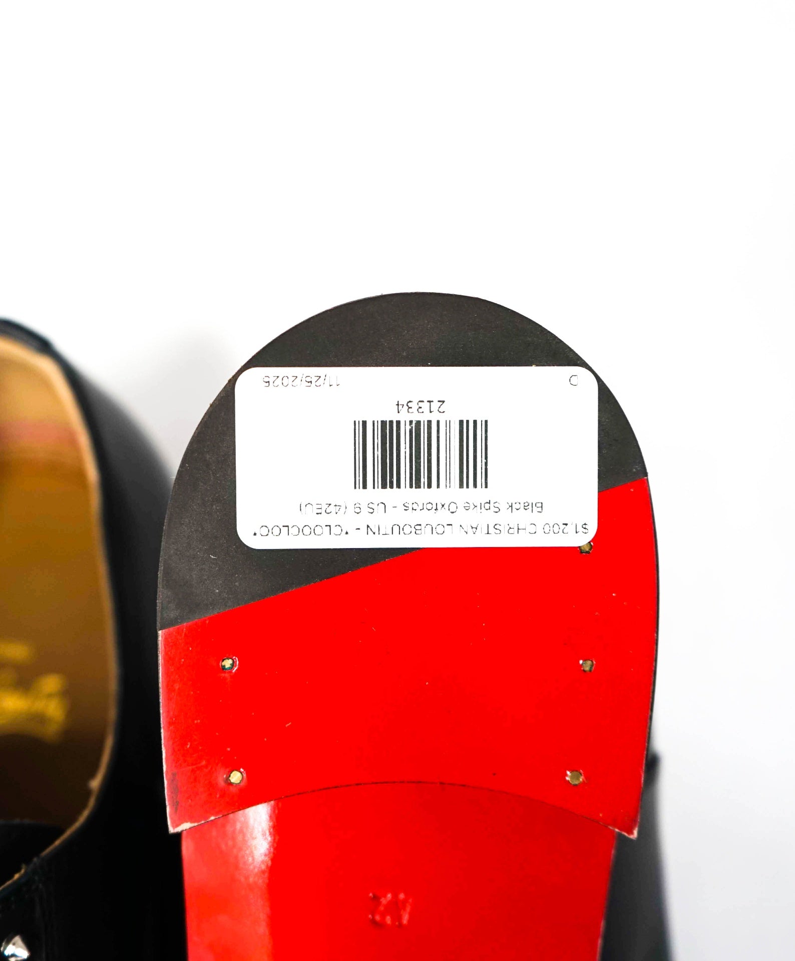 $1,200 CHRISTIAN LOUBOUTIN - *CLOOCLOO* Black Spike Oxfords - US 9 (42EU)