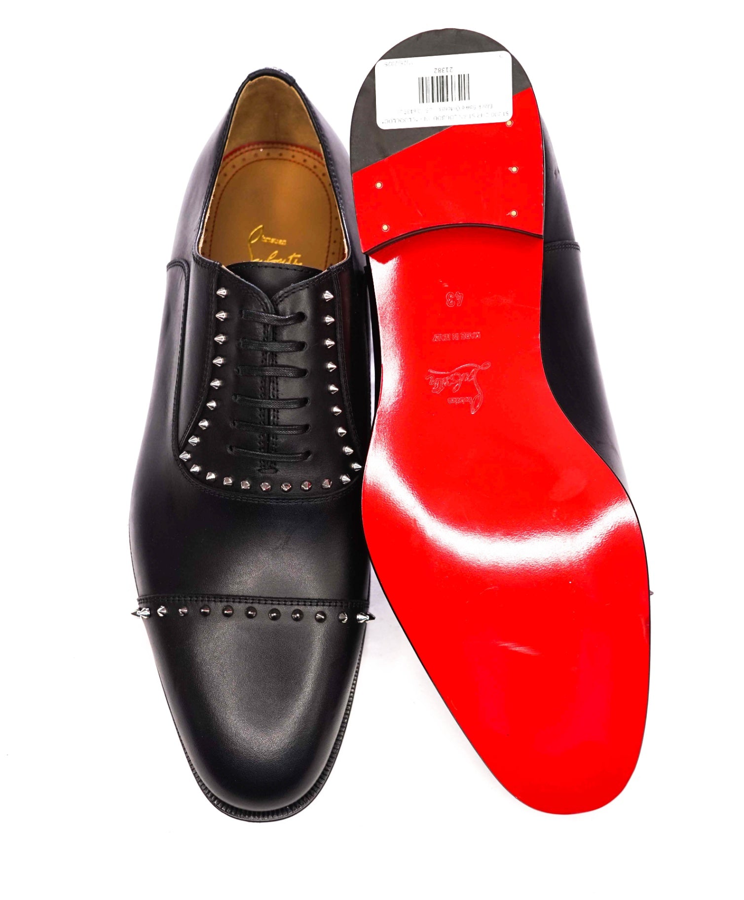 $1,200 CHRISTIAN LOUBOUTIN - *CLOOCLOO* Black Spike Oxfords - US 10 (43EU)