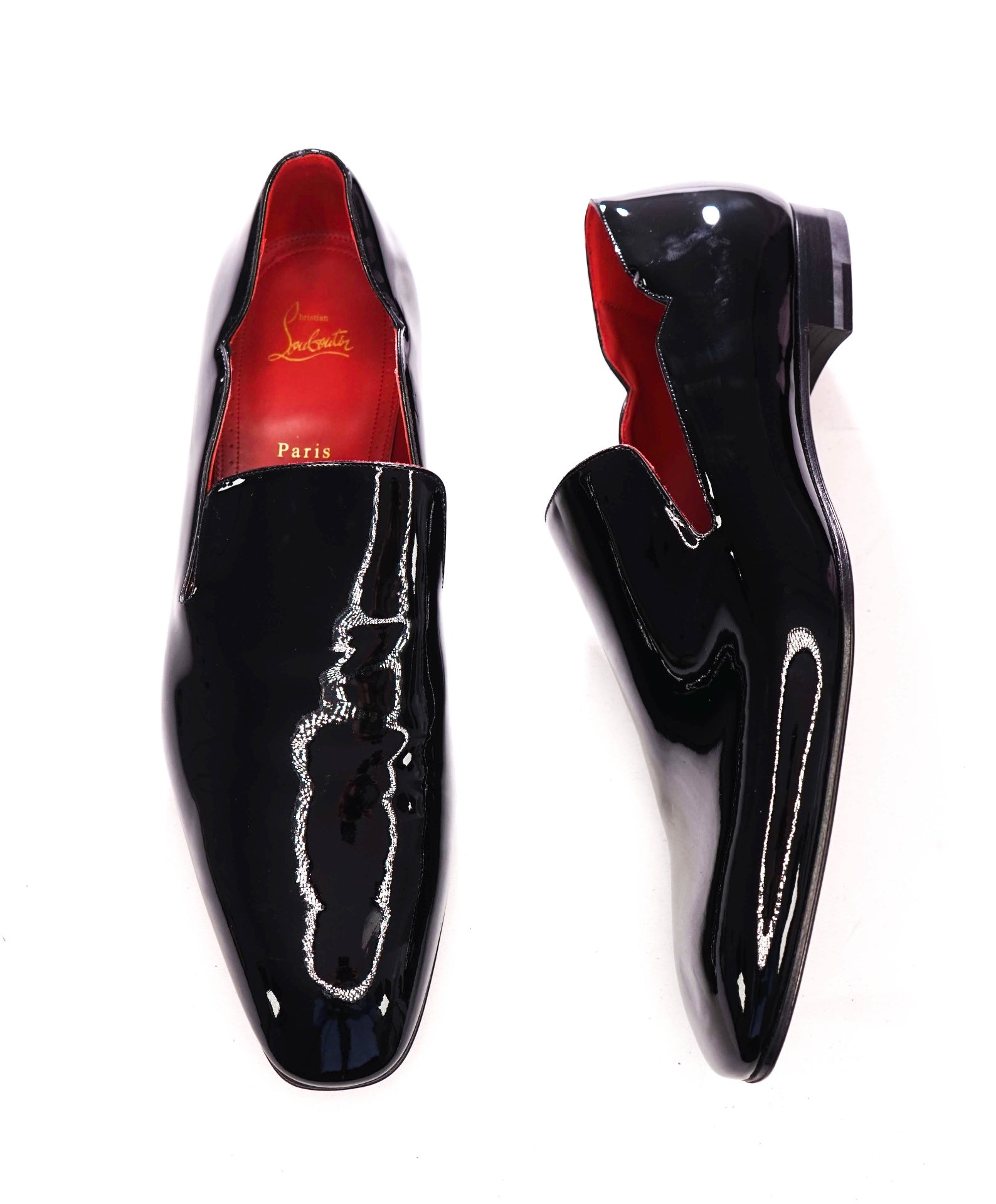 $1,050 CHRISTIAN LOUBOUTIN - * DANDY CHICK* Black Patent Loafers - US 13.5 (EU13.5)