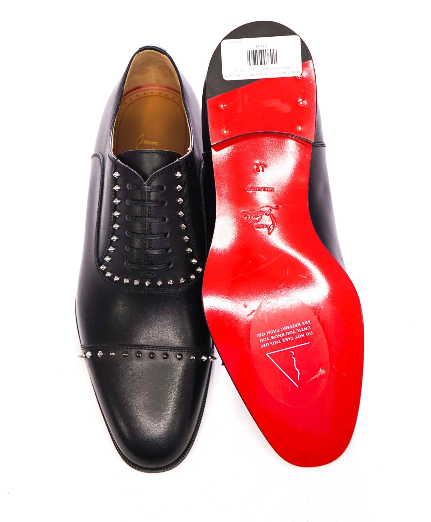 $1,200 CHRISTIAN LOUBOUTIN - *CLOOCLOO* Black Spike Oxfords - US 9 (42EU)