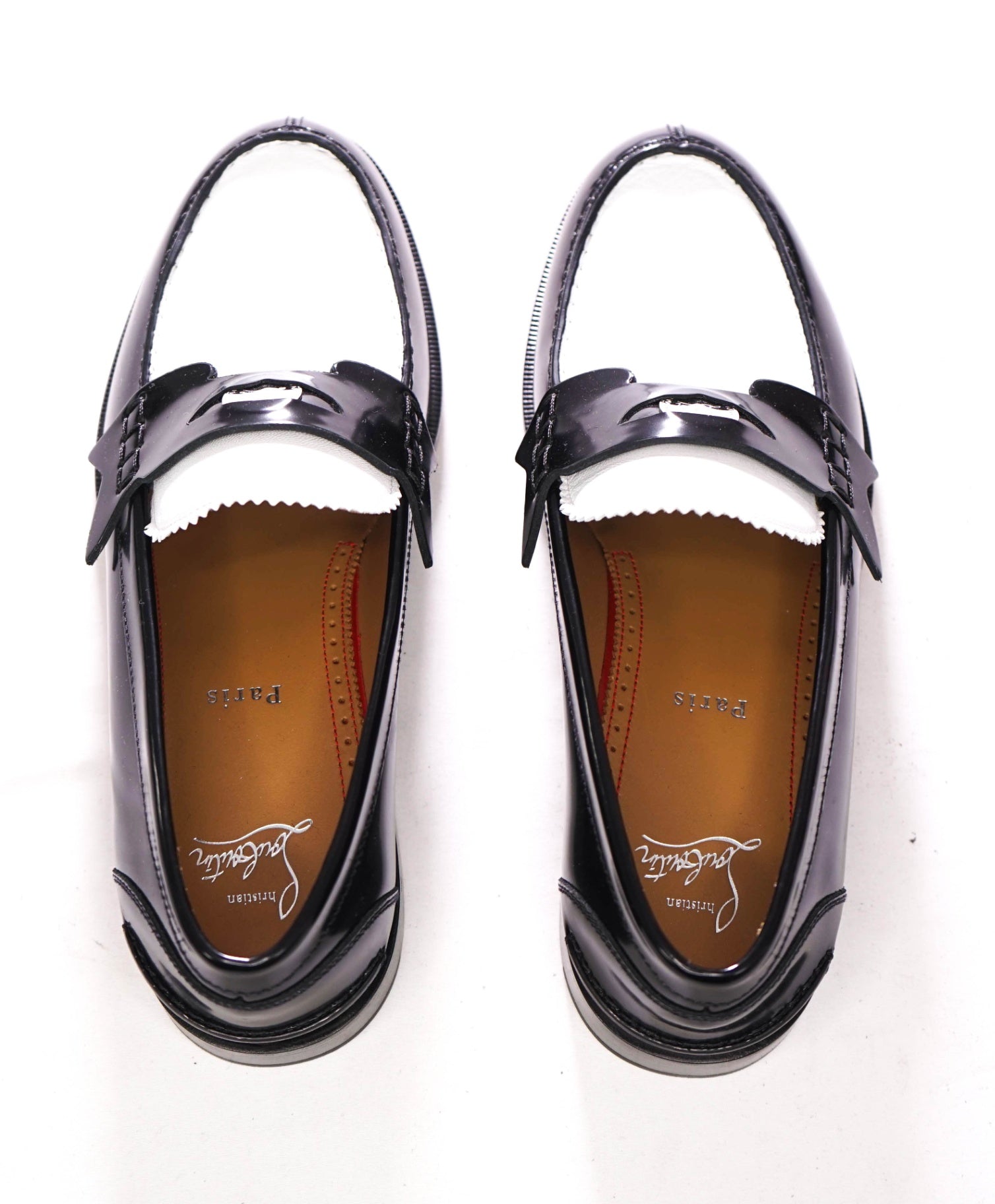 $1,145 CHRISTIAN LOUBOUTIN - *PENNY* Black/White Loafers - US 8 (41EU)