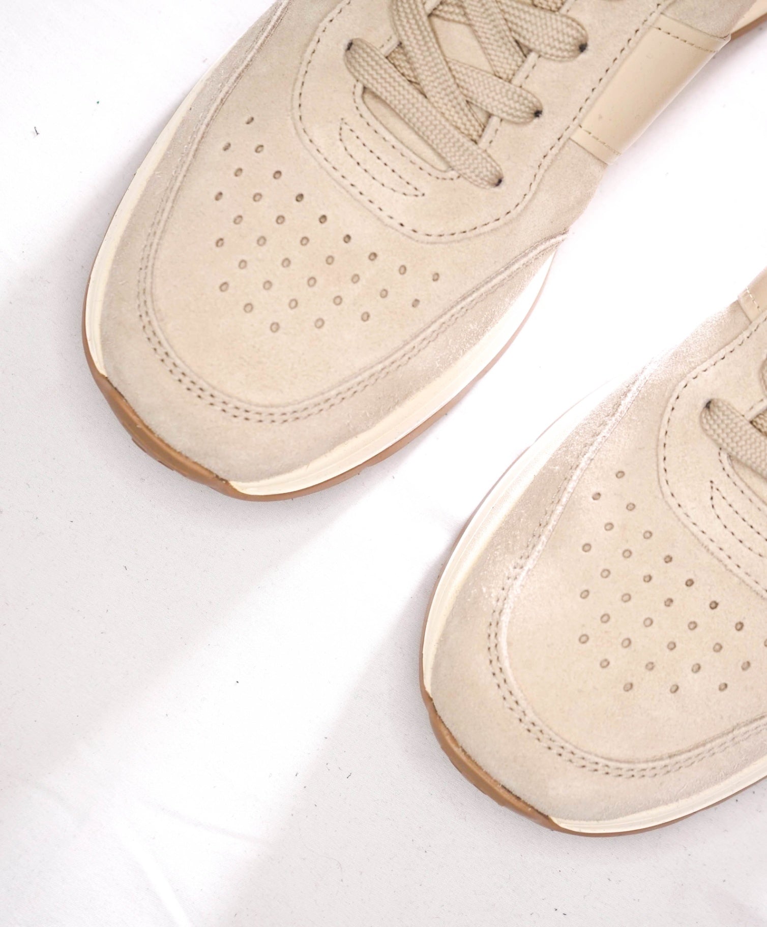 $975 TOD'S - Beige Ivory Gray Suede/Leather Sneakers - US 10 (9UK)