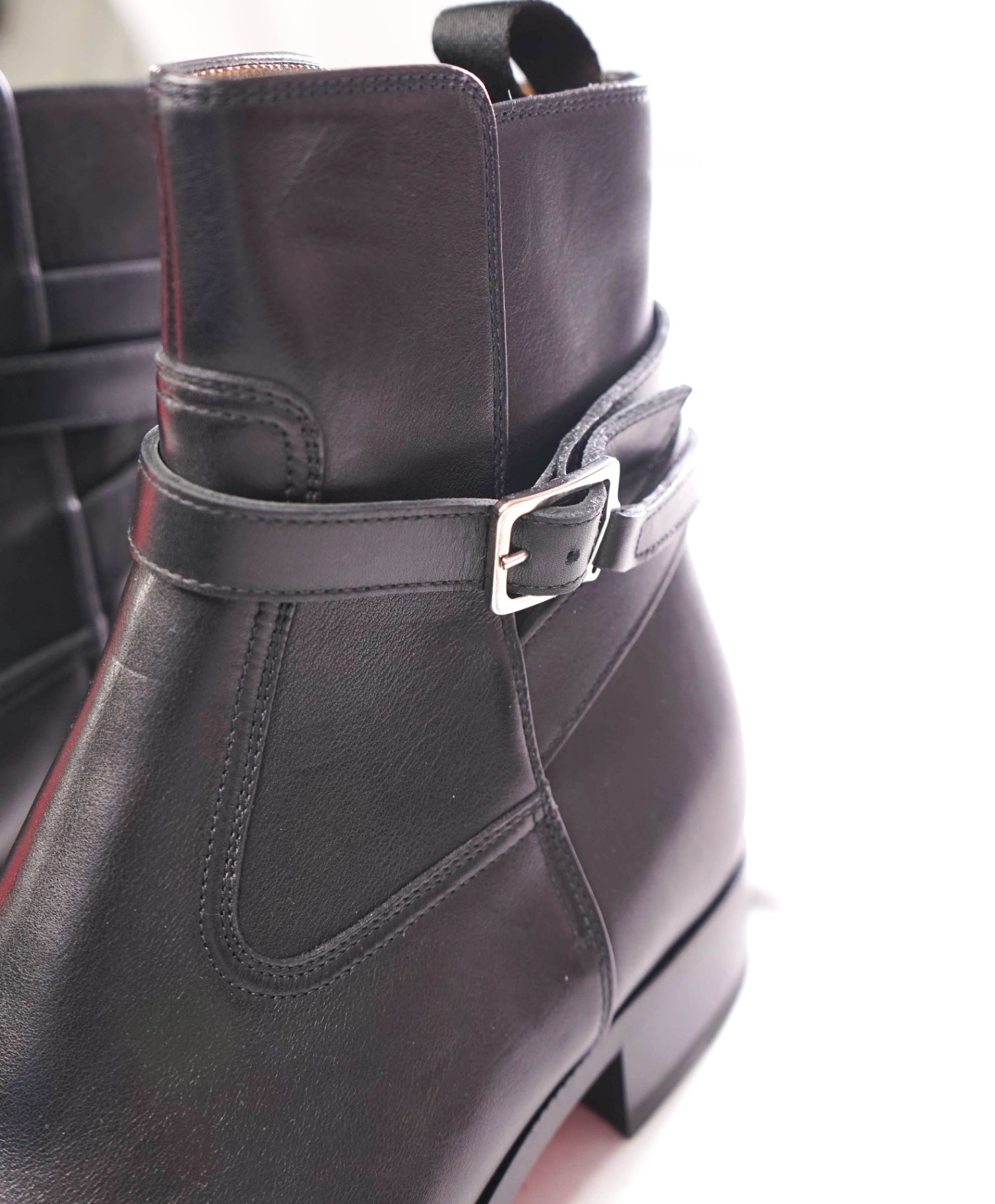 $1,395 CHRISTIAN LOUBOUTIN - Black Leather Boots - US 12.5 (45.5EU)