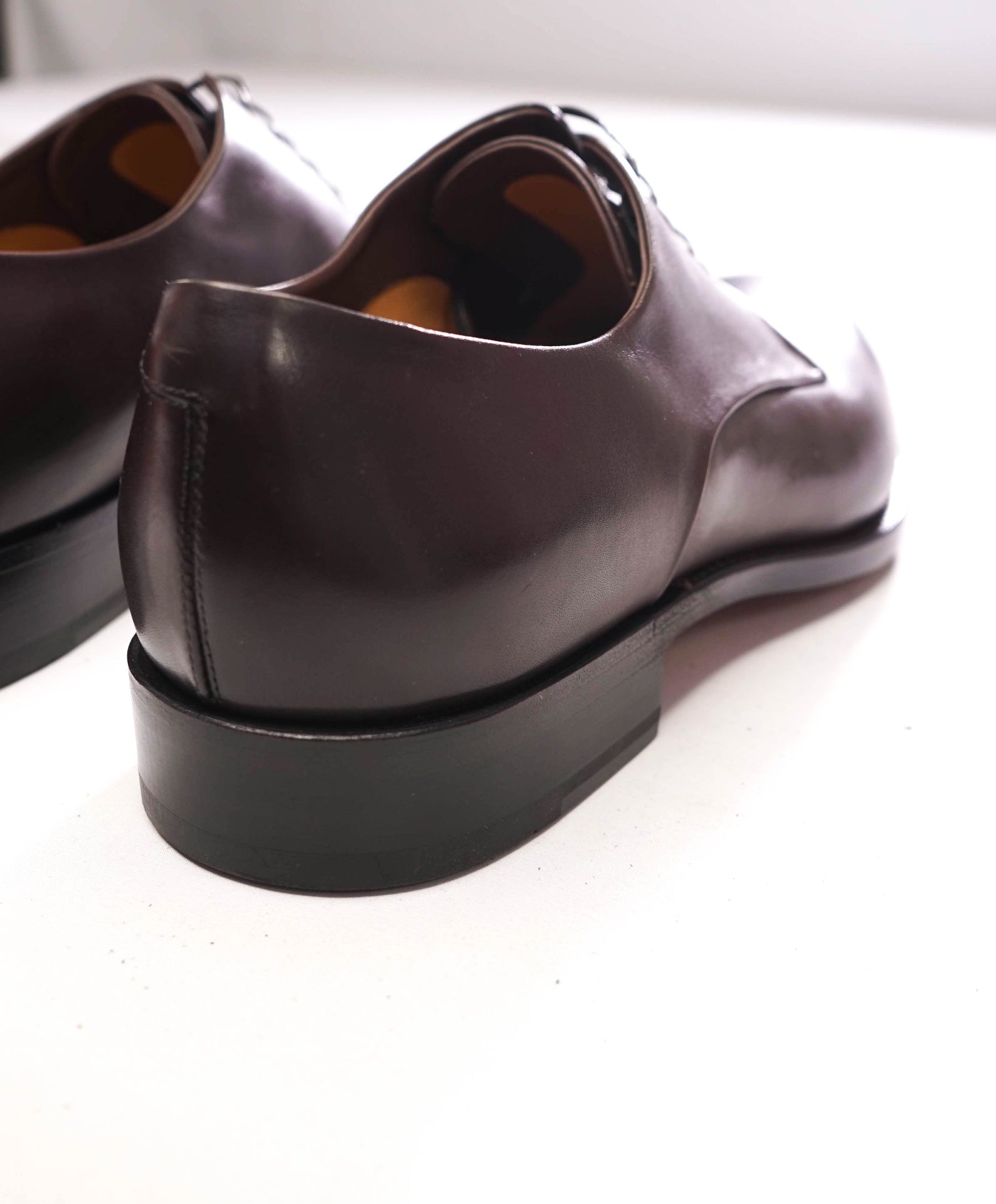 $1,450 FERRAGAMO - "TRAMEZZA" Brown Leather *FINN* Derbies - 11.5 EE