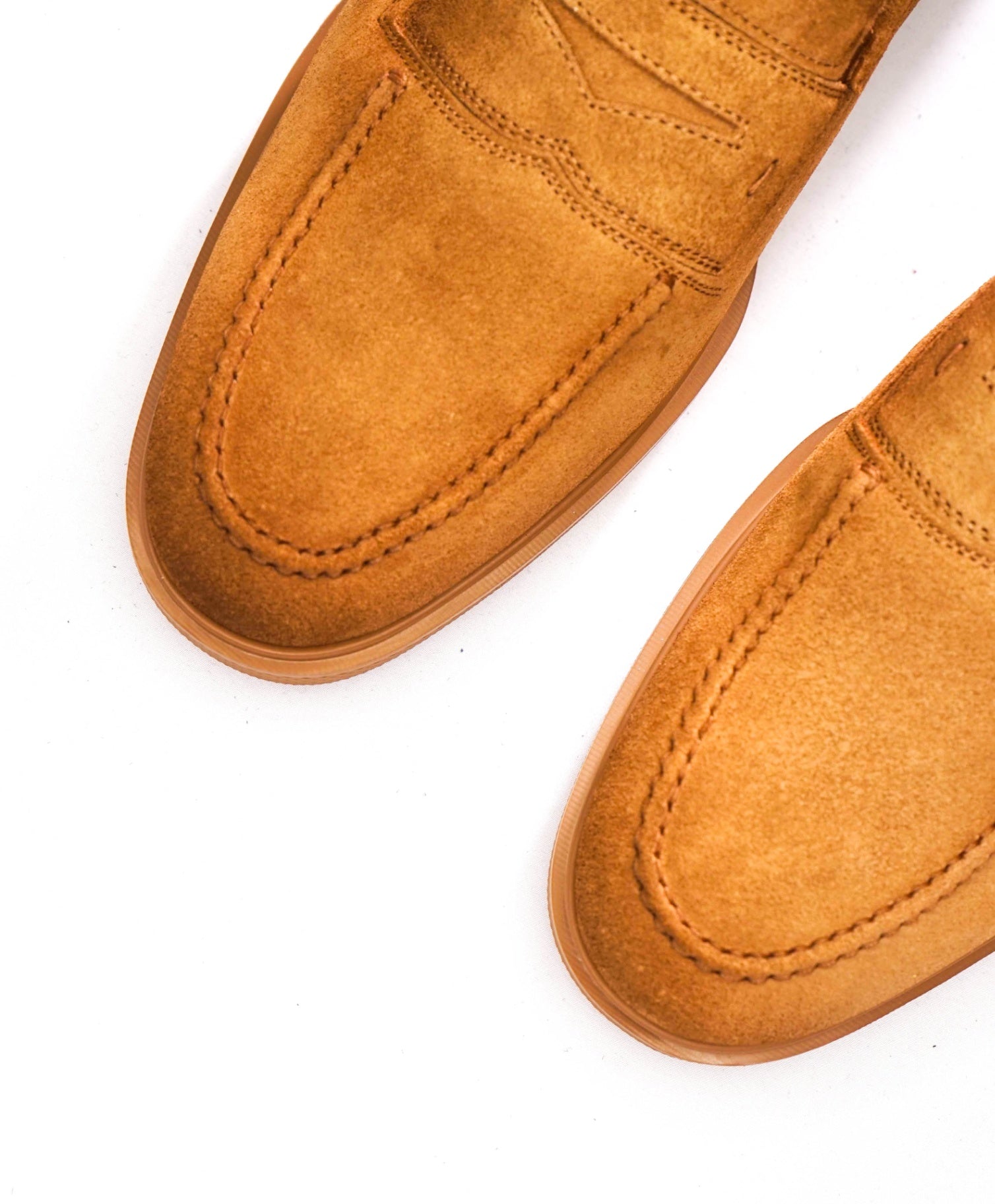 $750 SANTONI "Easy" Light Brown Sand Suede Loafers - US 9.5 (UK8.5)