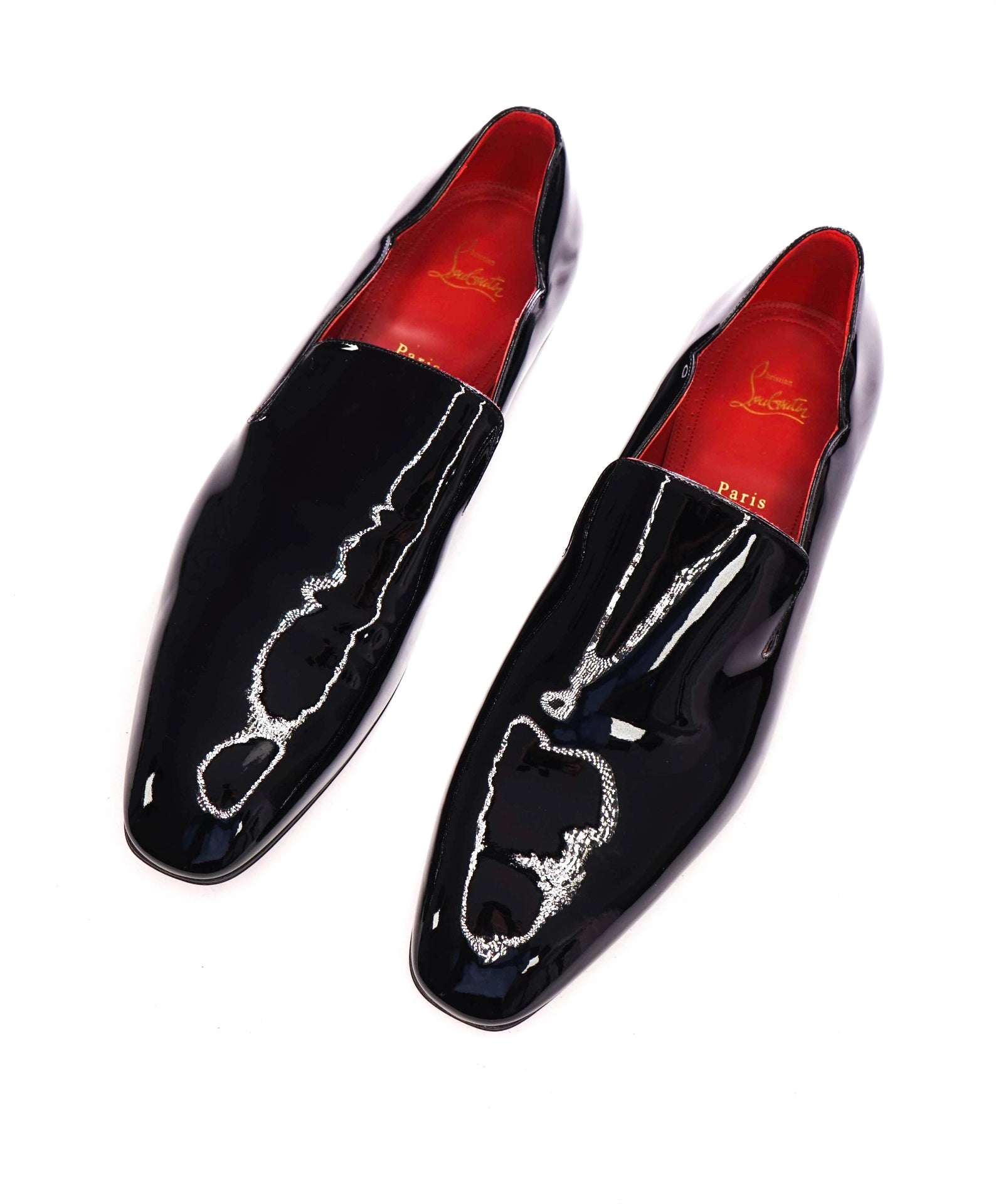 $1,050 CHRISTIAN LOUBOUTIN - * DANDY CHICK* Black Patent Loafers - US 13.5 (EU13.5)