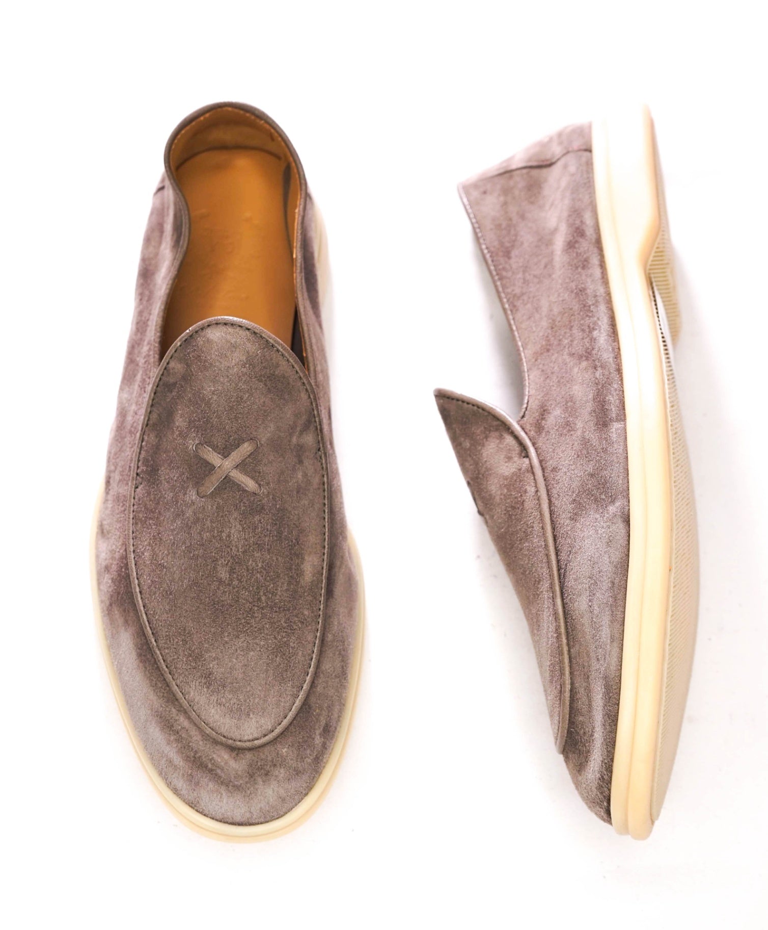 $448 DEL TORO - GRIGIO Viaggo Gray Suede "Summer Walk" Loafers - 8