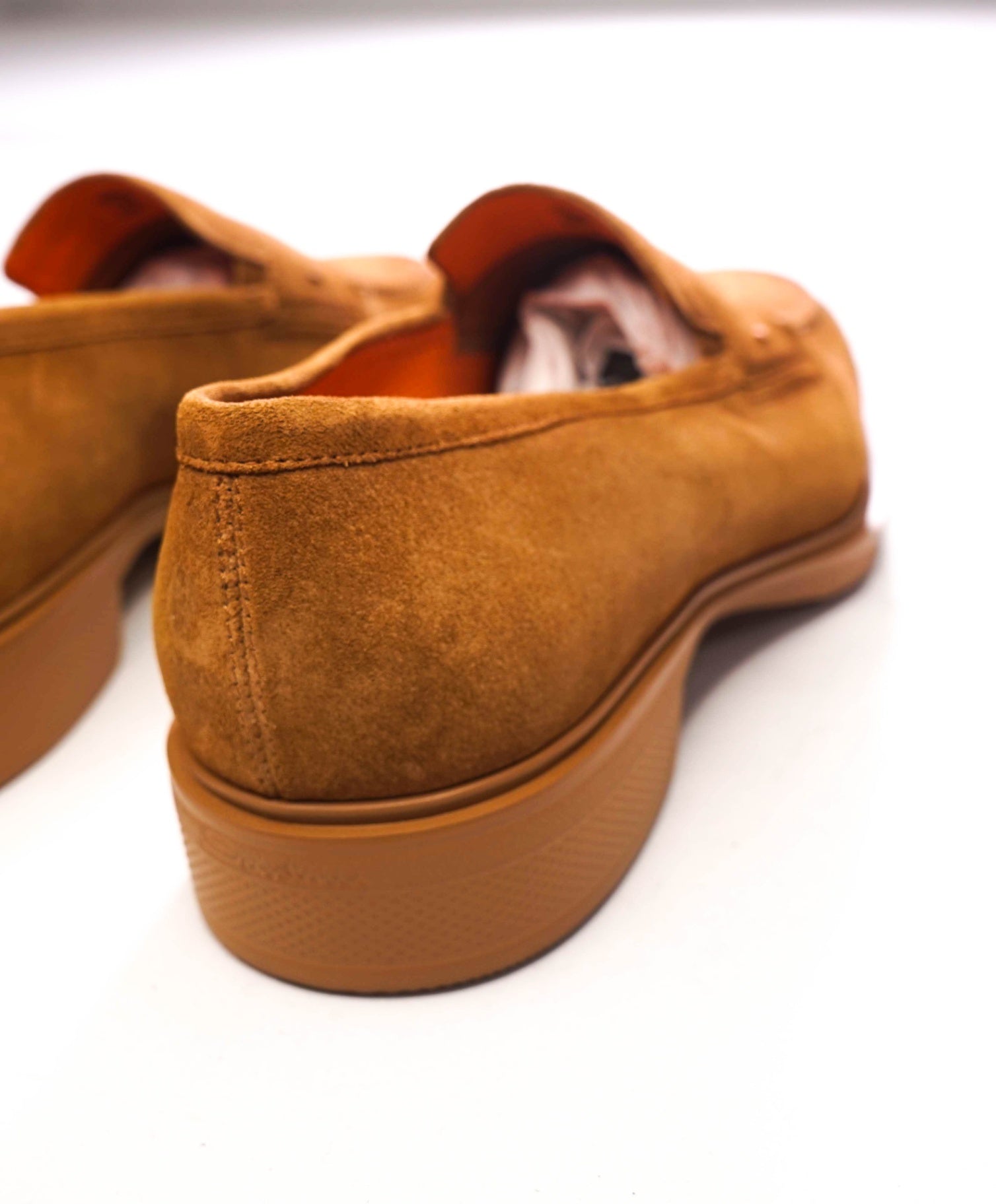 $750 SANTONI "Easy" Light Brown Sand Suede Loafers - US 9.5 (UK8.5)