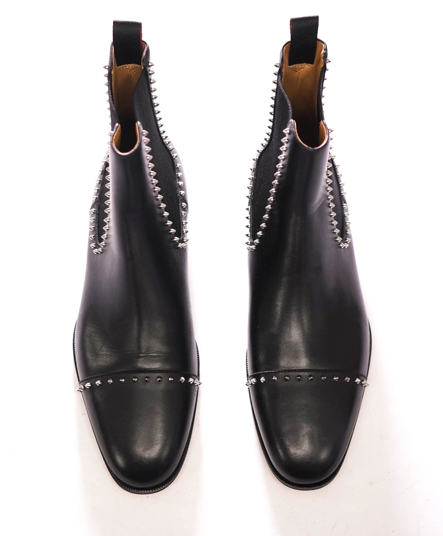 $1,345 CHRISTIAN LOUBOUTIN - Black Cloo Leather Spike Boots - US 10 (9UK)