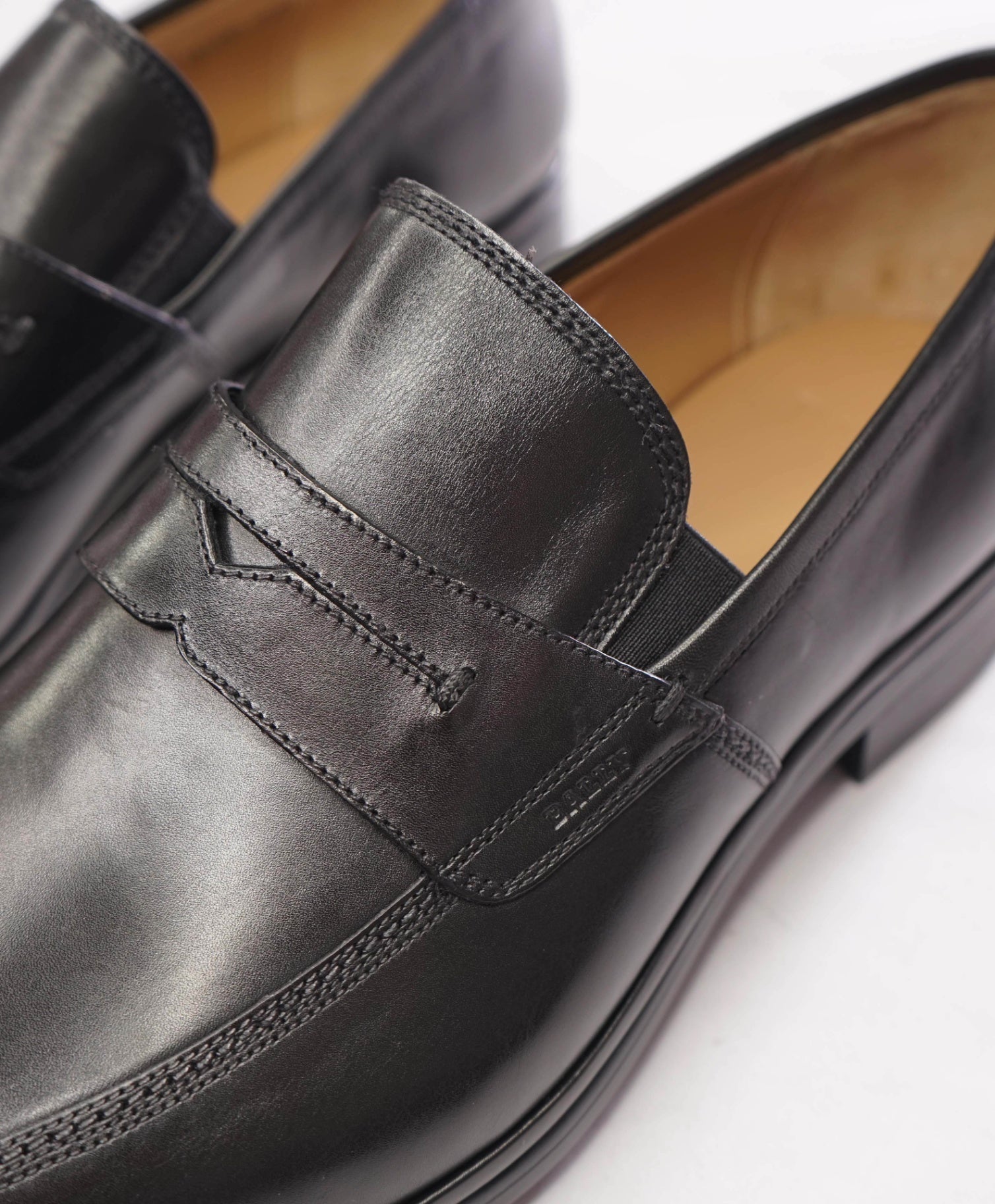 $800 BALLY - Black Leather Penny Loafers - US 12 (11UK)