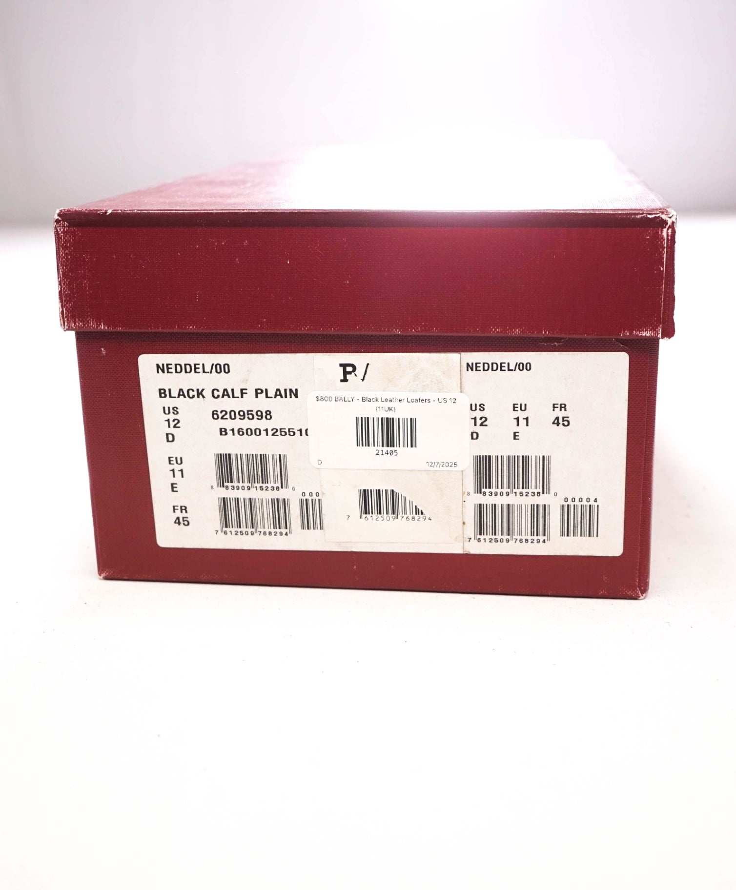 $800 BALLY - Black Leather Penny Loafers - US 12 (11UK)