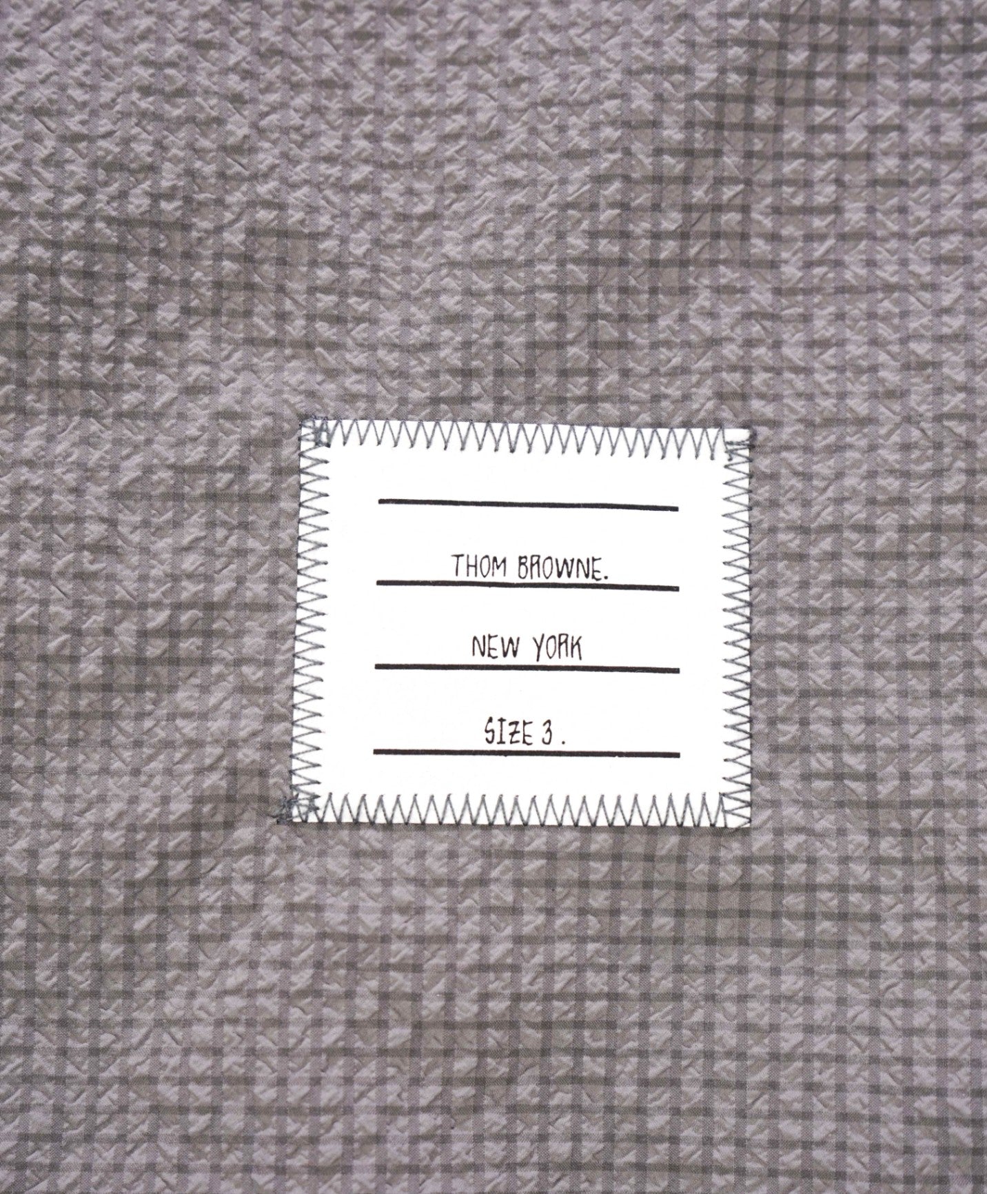 $950 THOM BROWNE - Micro Check Gray Cotton Seersucker Shorts - 32W