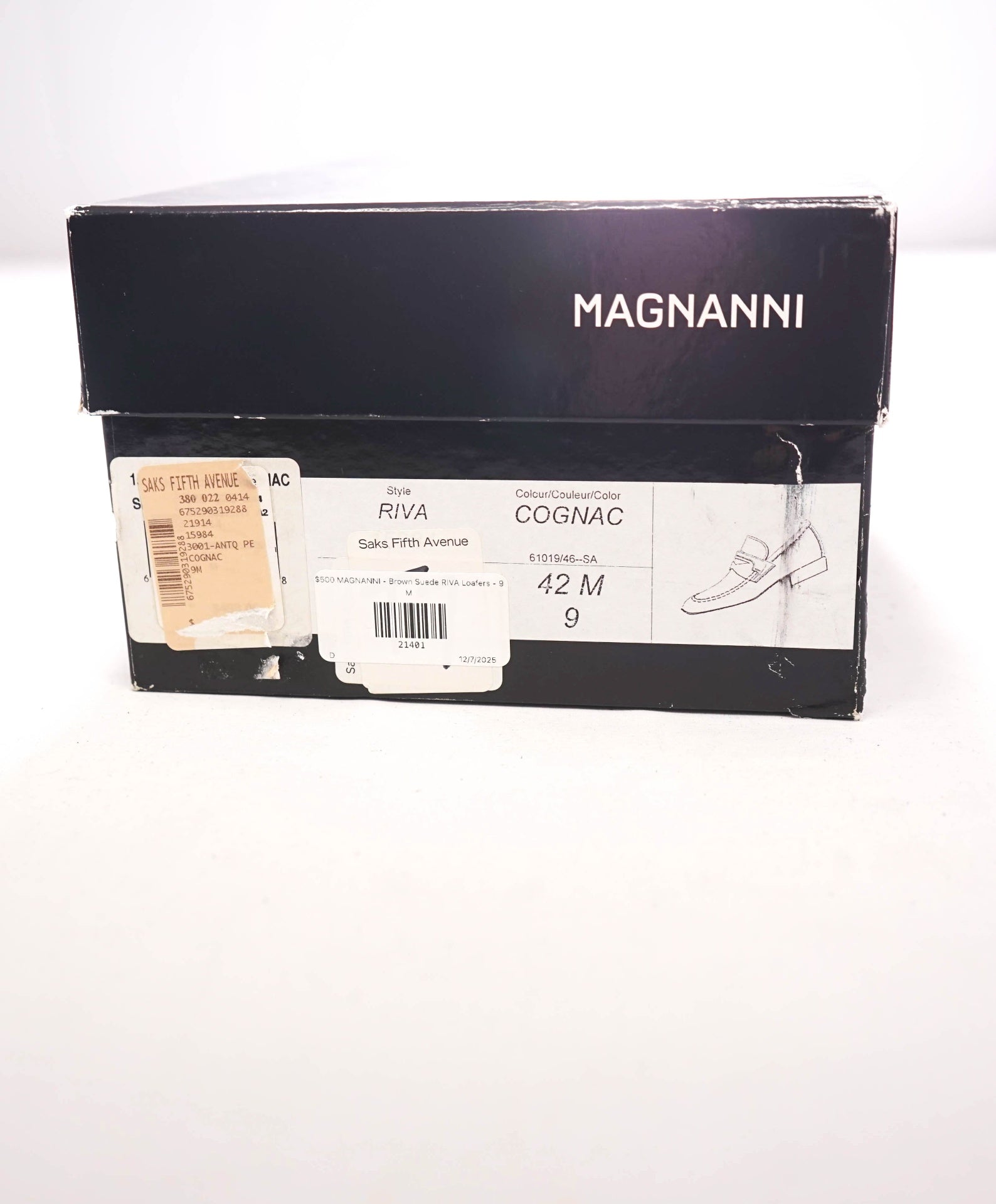 $500 MAGNANNI - Brown Tobacco Suede RIVA Penny Loafers - 9 M