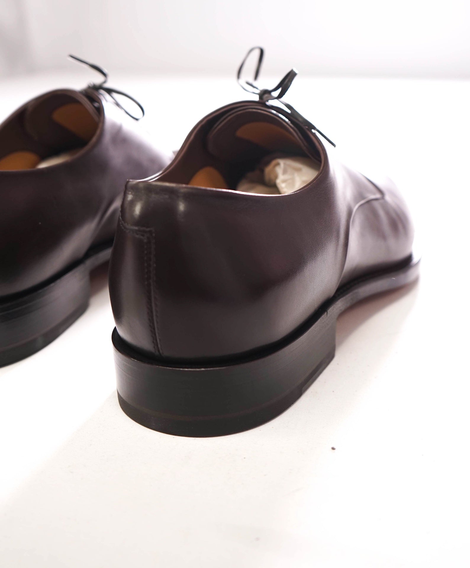 $1,450 FERRAGAMO - "TRAMEZZA" Brown Leather *FINN* Derbies - 12 EE