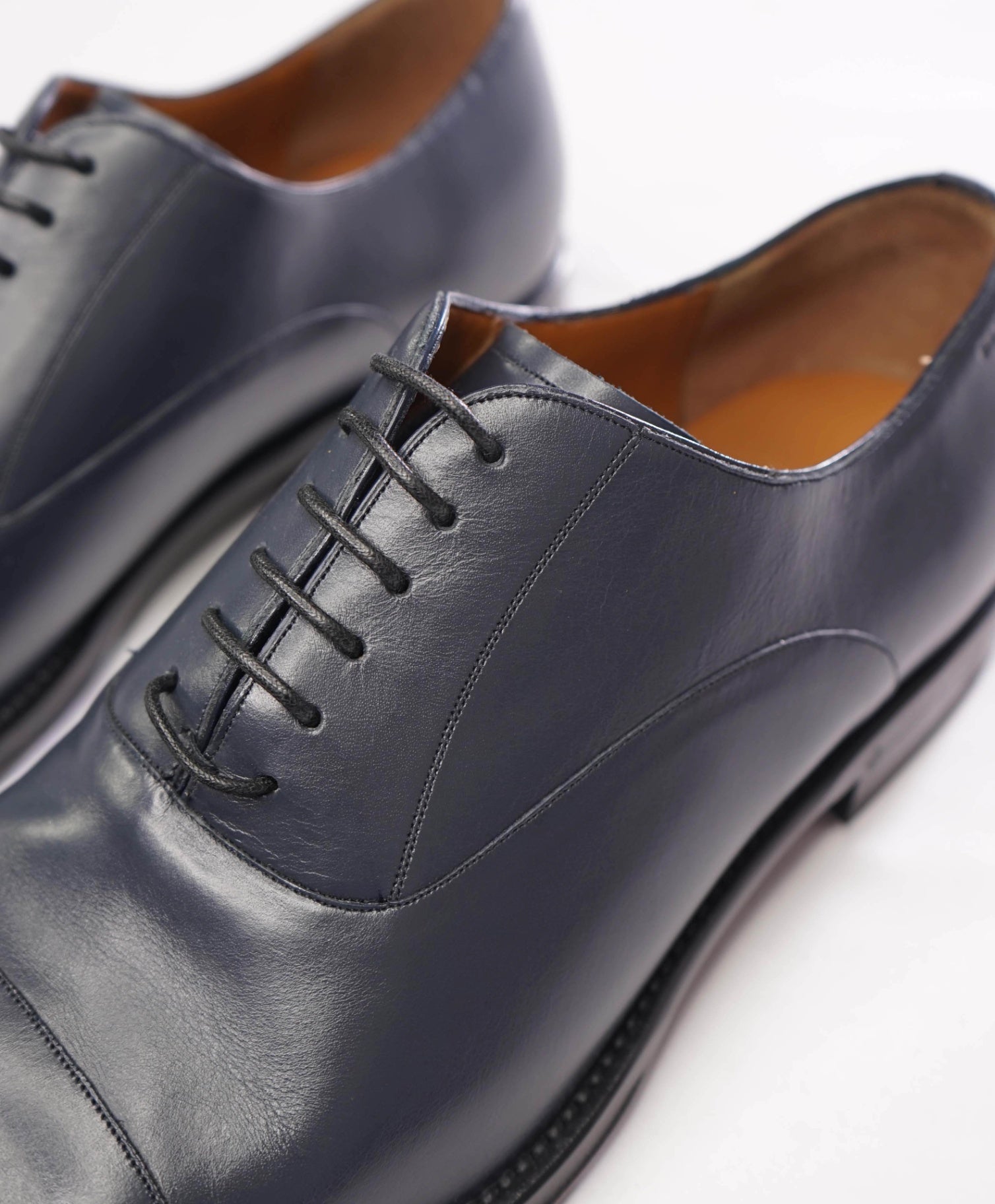 $870 BALLY - Navy Blue Leather Oxfords - US 11 (UK10)