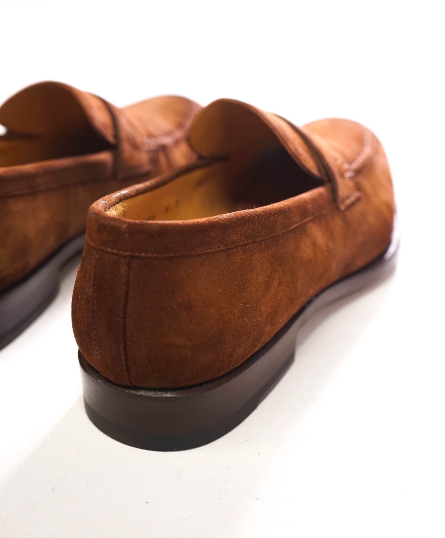 $500 MAGNANNI - Brown Tobacco Suede RIVA Penny Loafers - 9 M