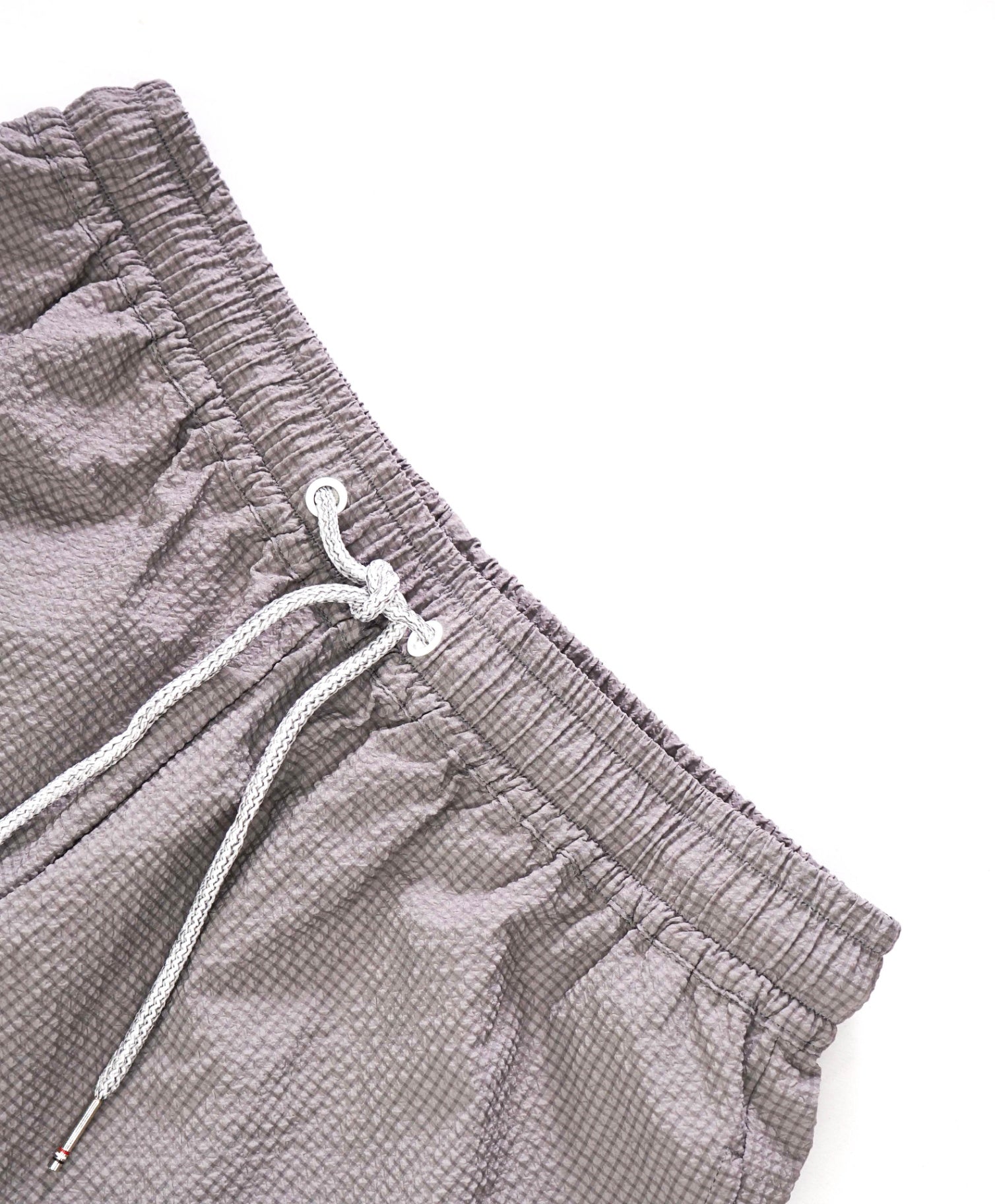 $950 THOM BROWNE - Micro Check Gray Cotton Seersucker Shorts - 32W