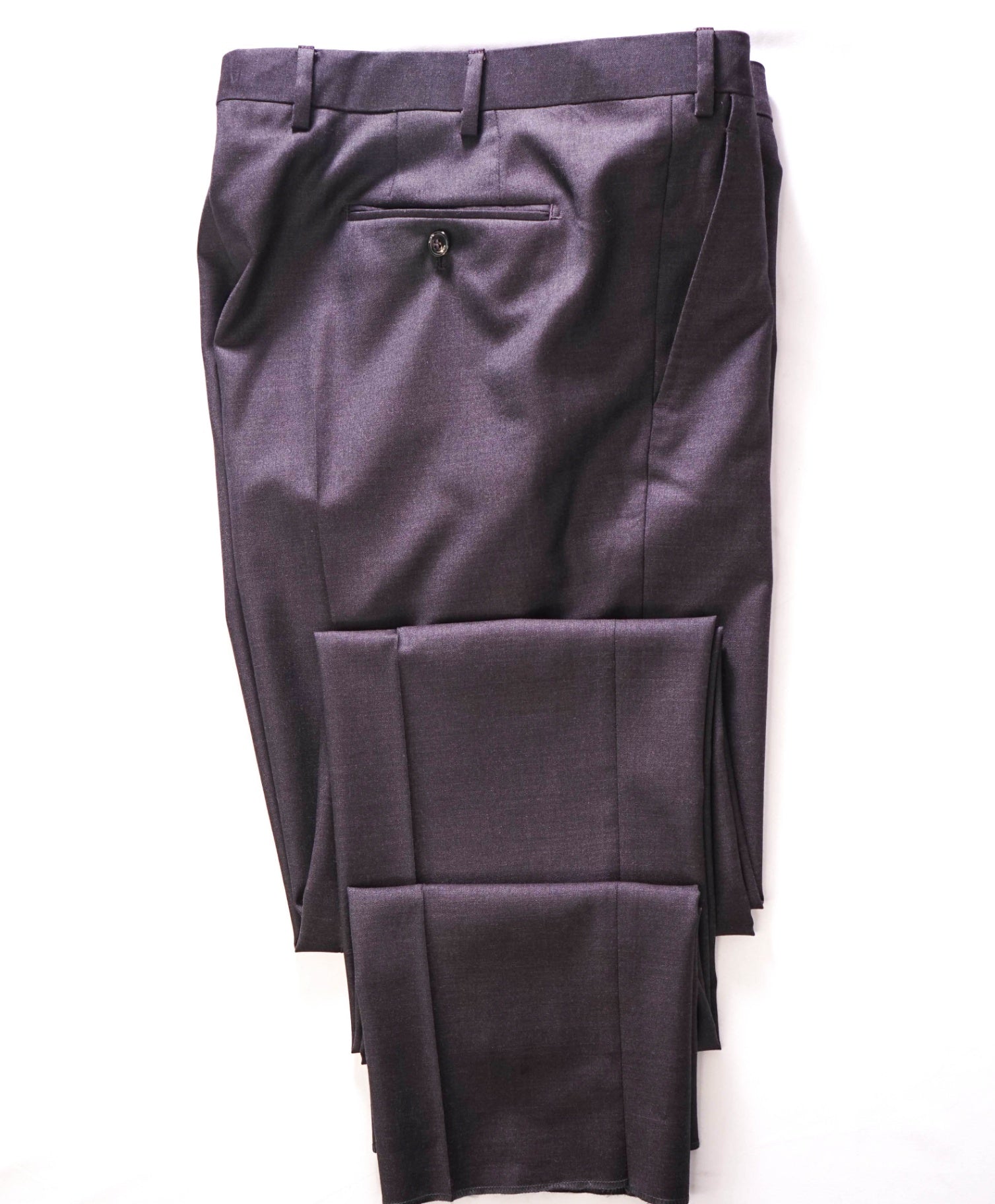 $895 GIORGIO ARMANI - Solid Dark Cherry Brown Wool Pants - 39W
