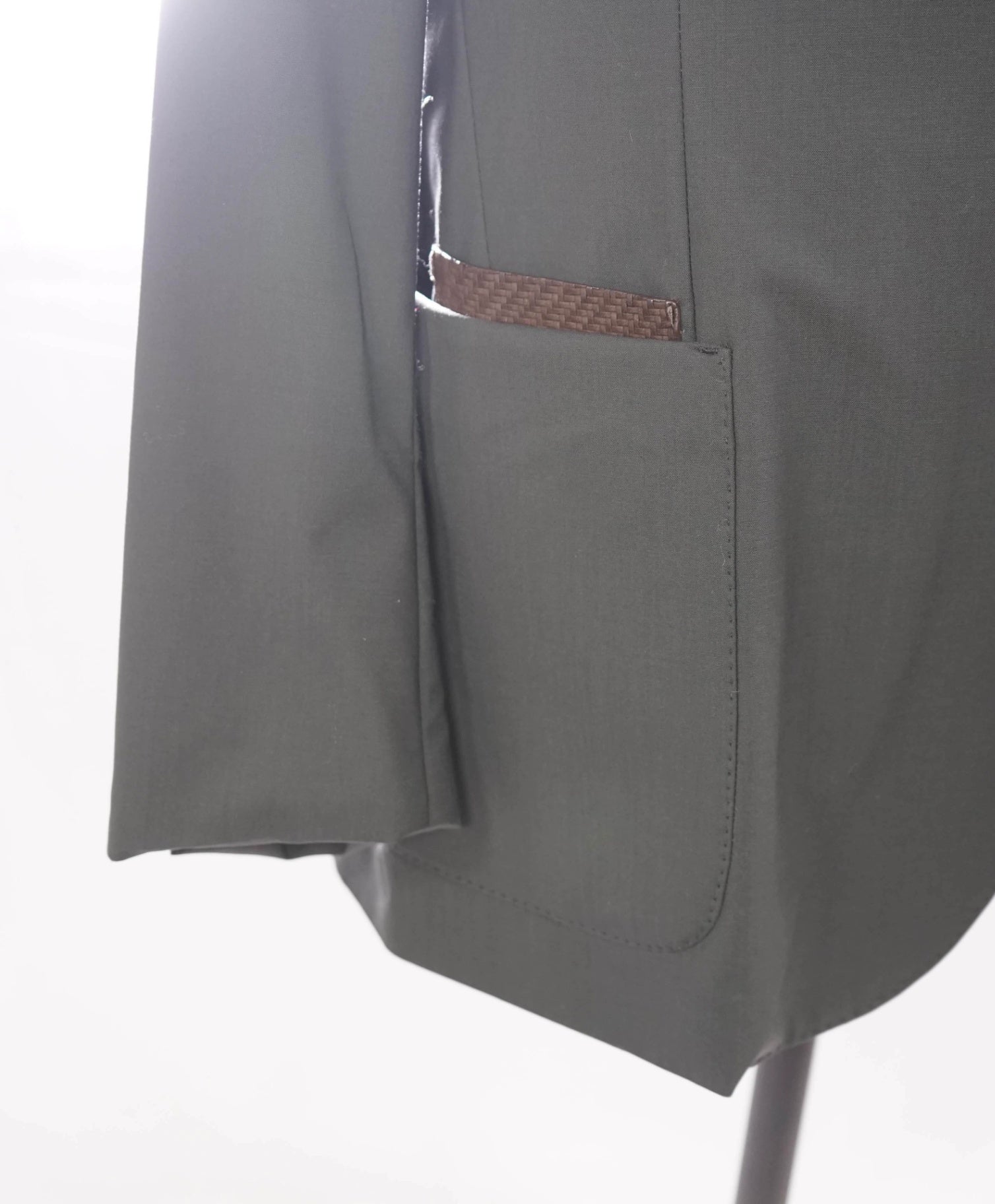 $4,950 ZEGNA - Woven Leather Pocket "ELEMENTS" Blazer Coat - 44R