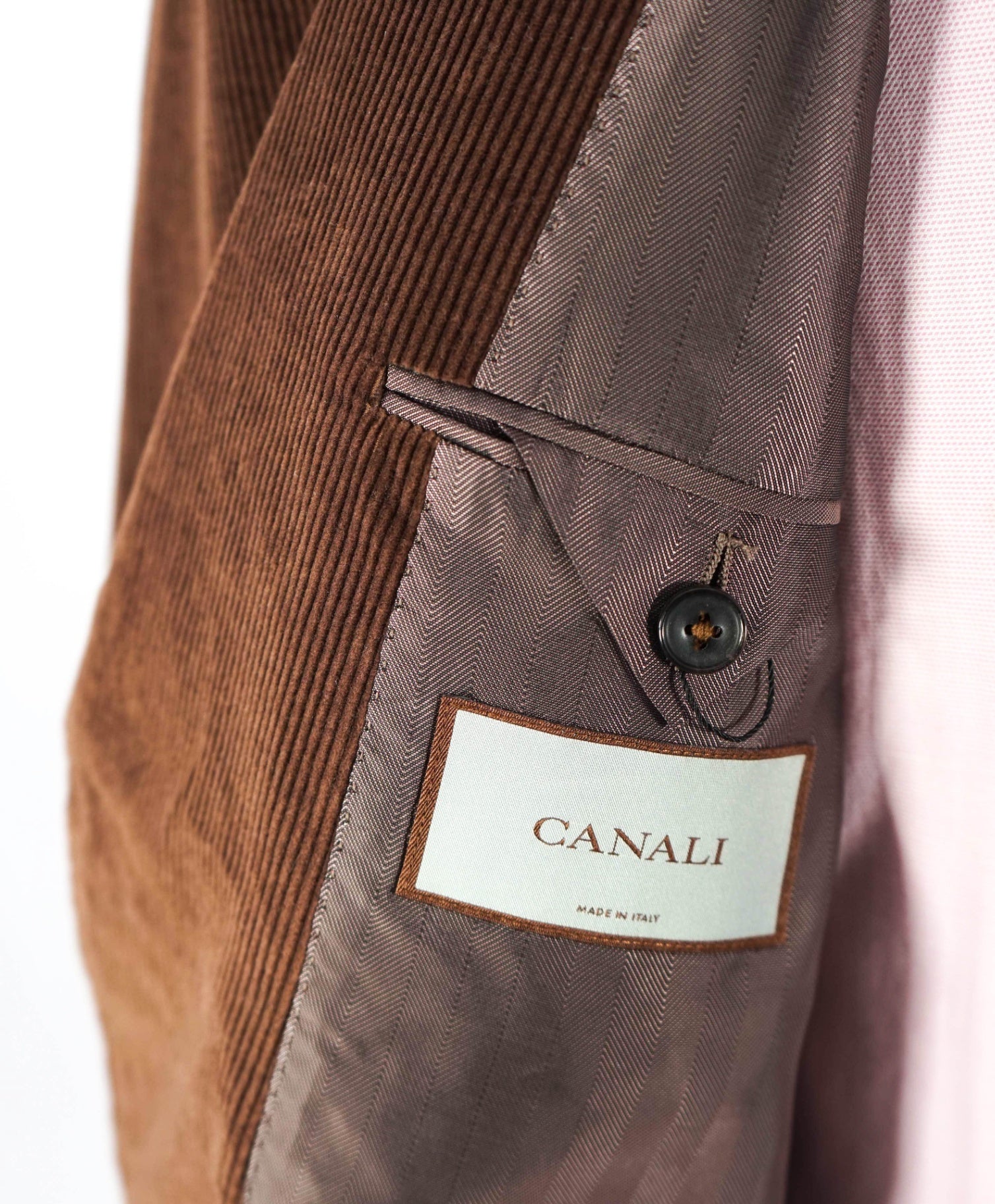 $2,750 CANALI - Brown "Stretch" Cotton/Cashmere Corduroy Blazer - 44R