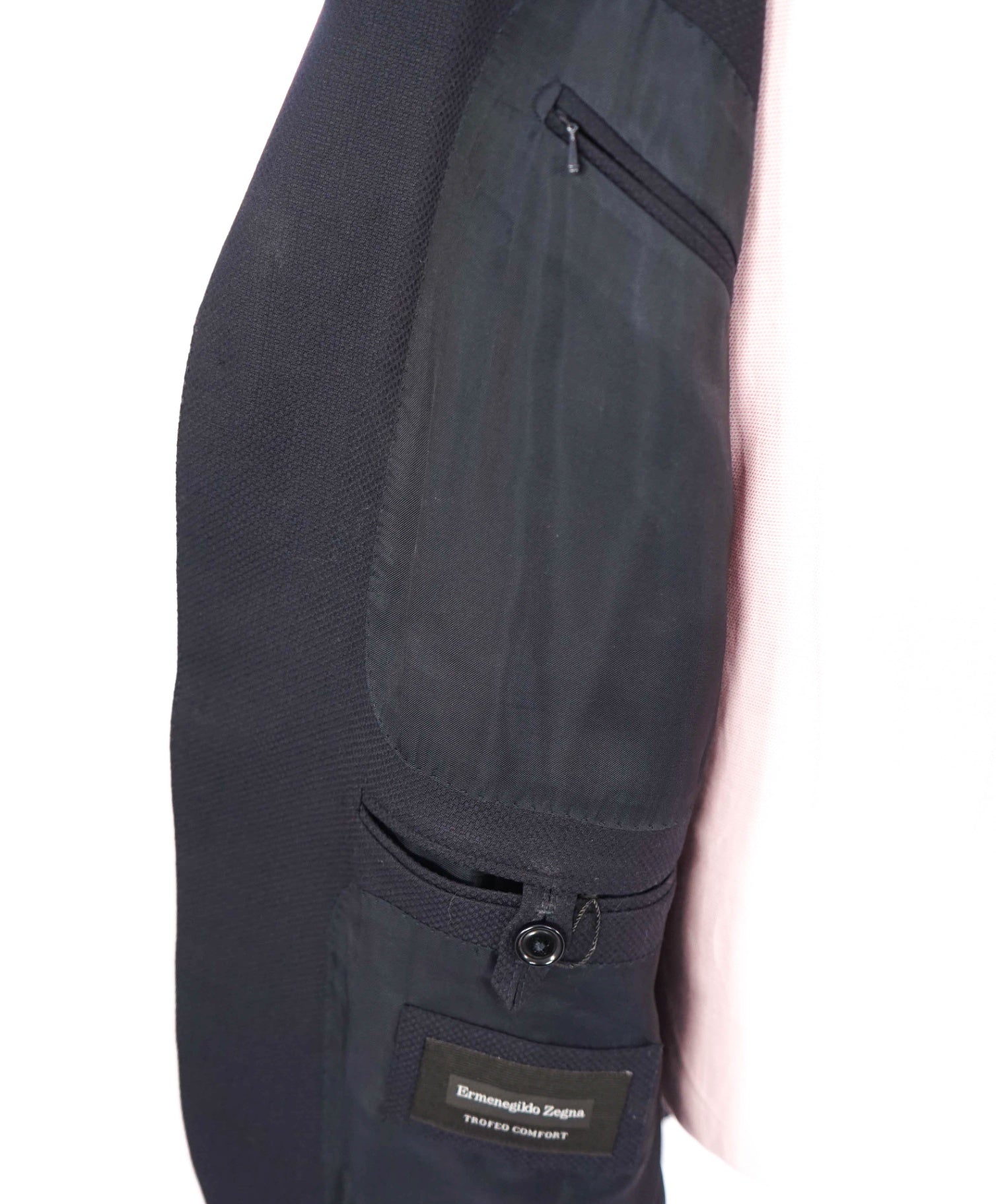 $3,295 ZEGNA - Navy "TROFEO 10 POCKETS" Wool/Silk Blazer - 40R