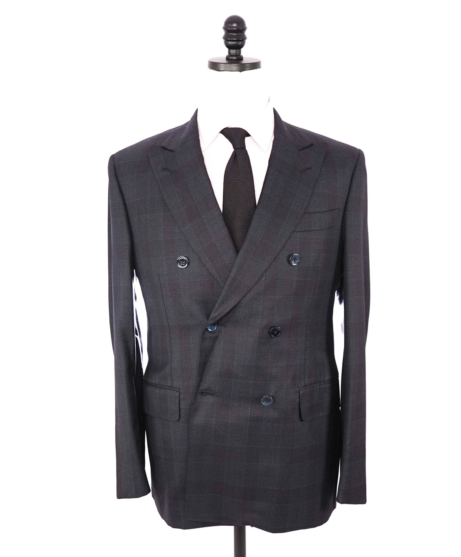 $5,850 ISAIA - Gray Double Breasted Wool Suit - Custom: Fits 40R (52EU Tag)