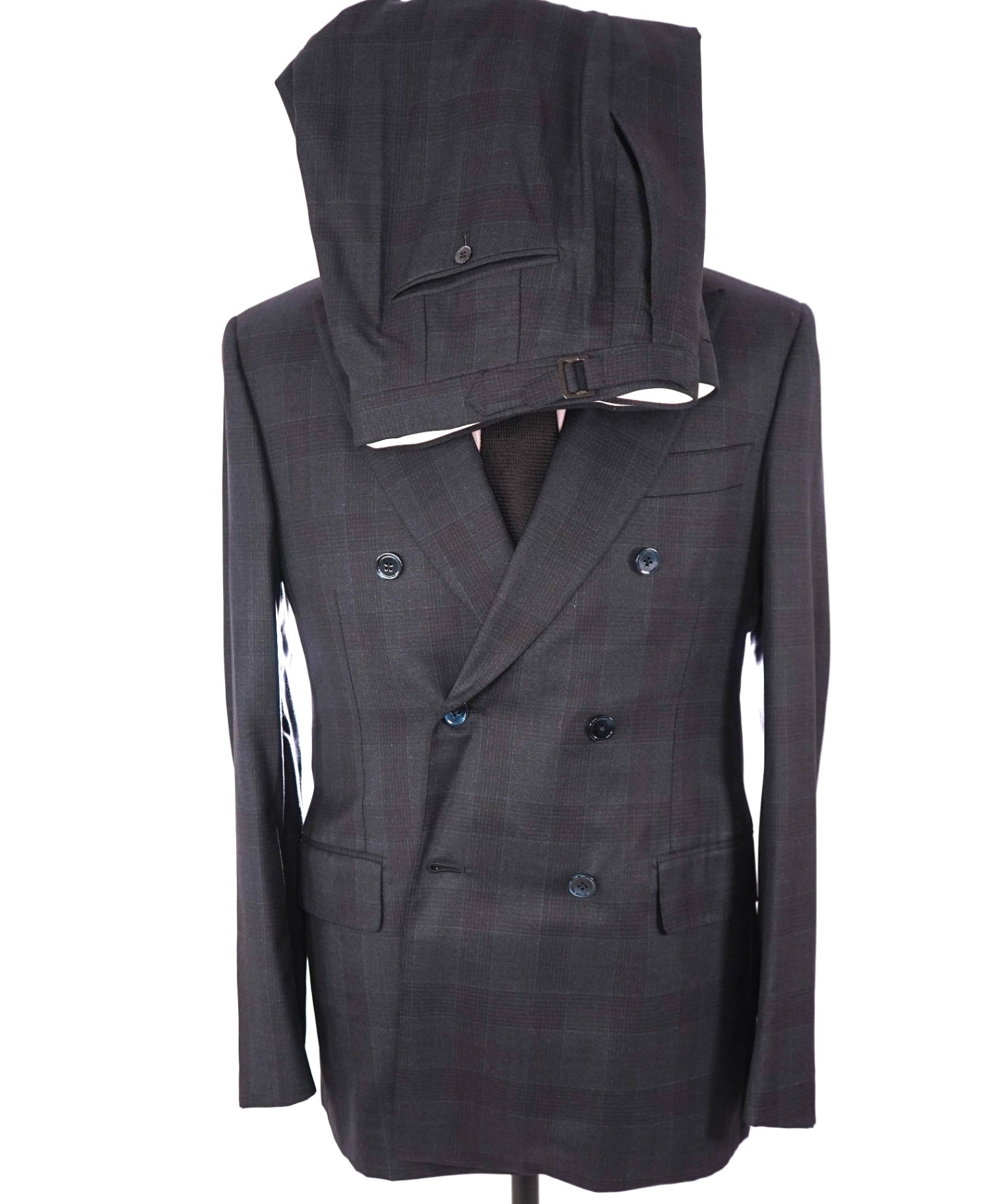 $5,850 ISAIA - Gray Double Breasted Wool Suit - Custom: Fits 40R (52EU Tag)