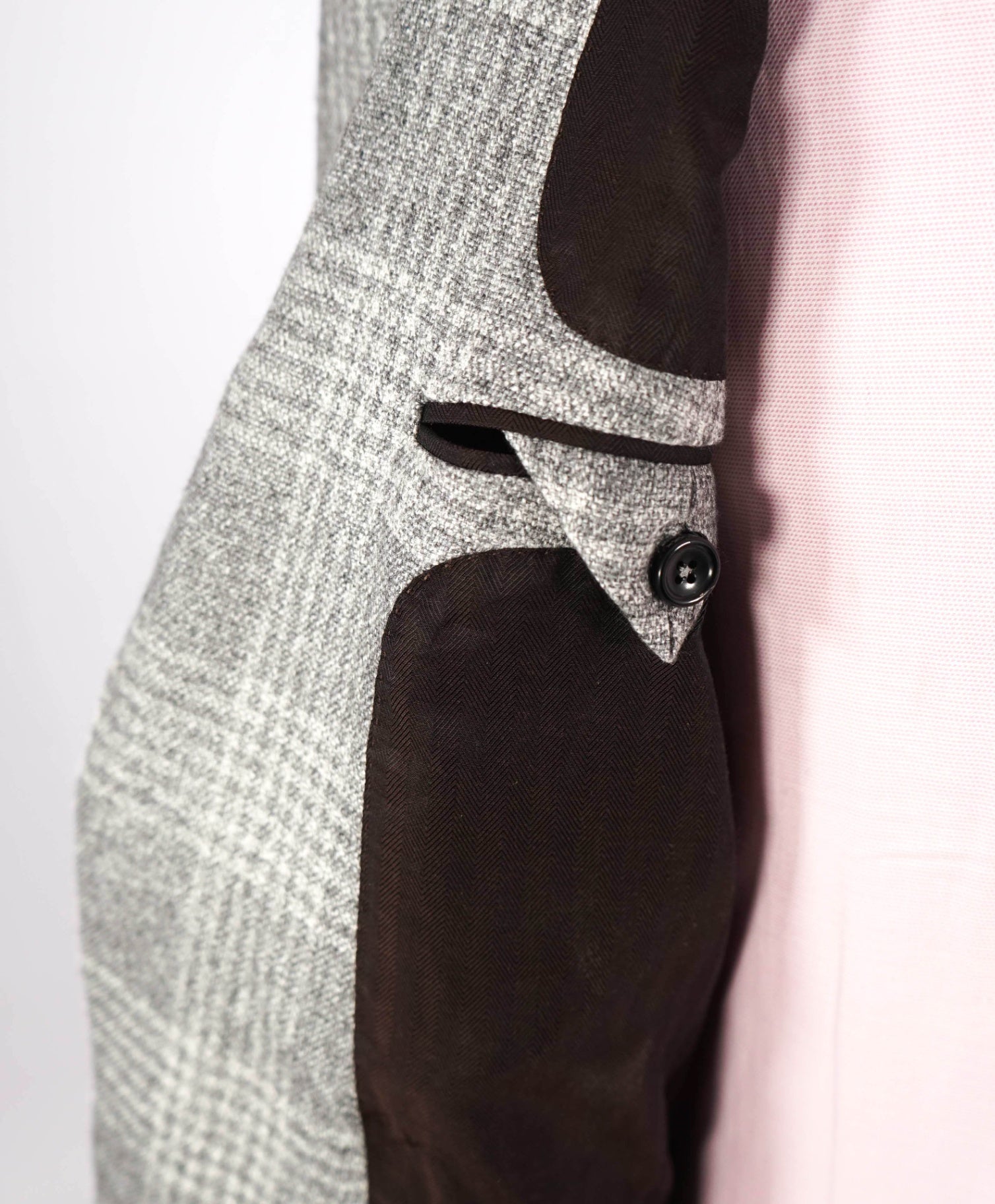 $4,650 Zegna XXX - Gray Plaid Silk/ 49% Cashmere Blazer - 44R