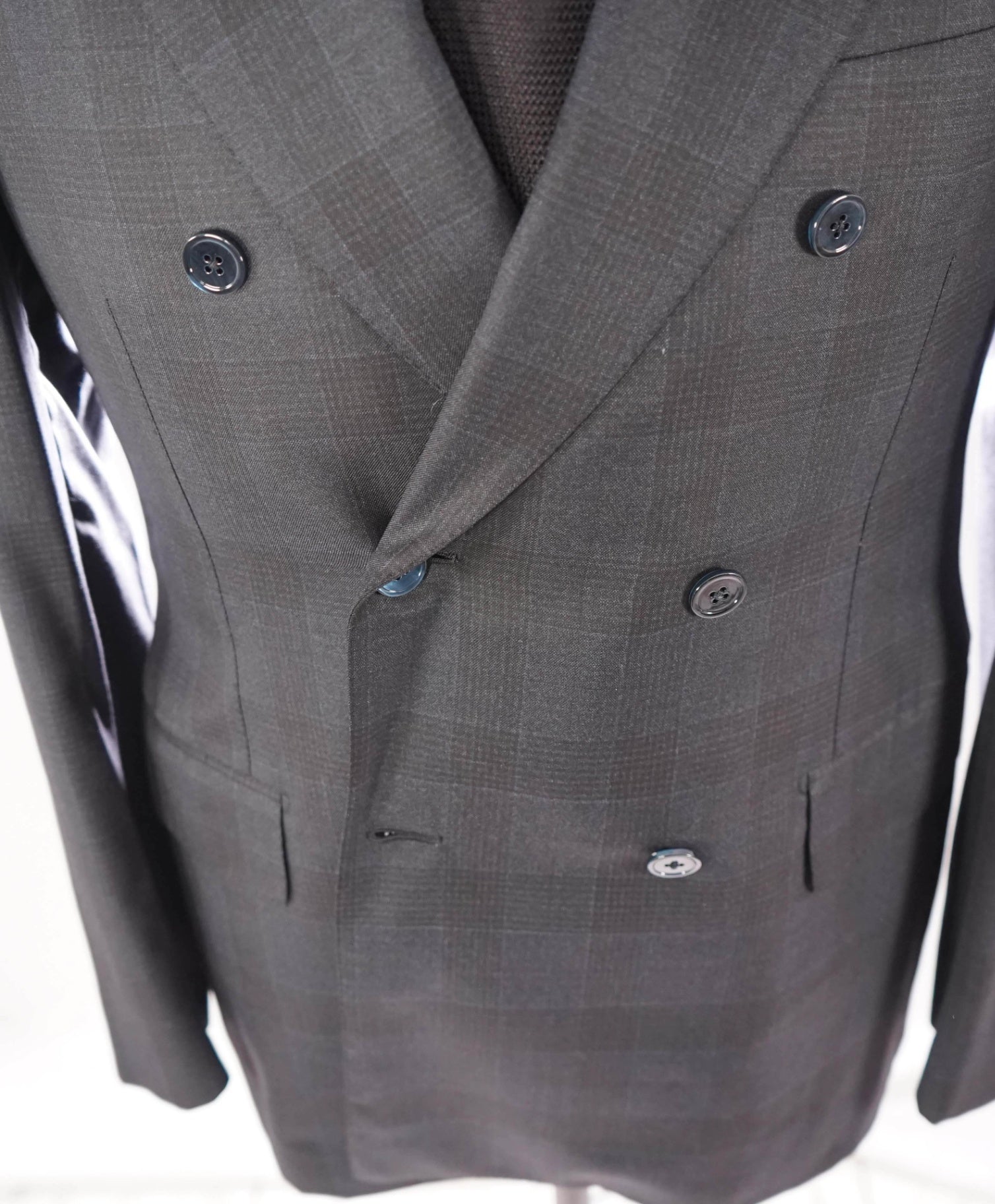 $5,850 ISAIA - Gray Double Breasted Wool Suit - Custom: Fits 40R (52EU Tag)