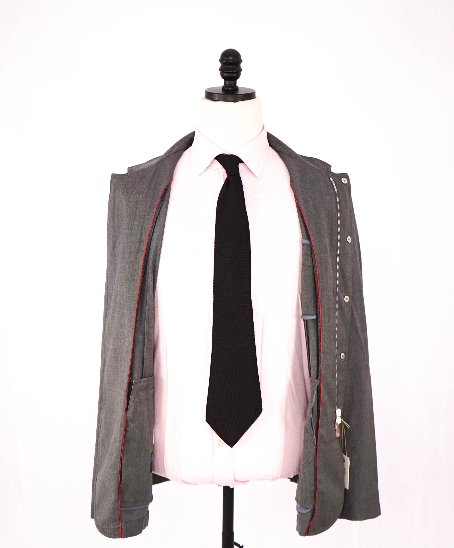 $1,995 ELEVENTY - "LORO PIANA" Solid Gray Wool Blazer/Jacket - L