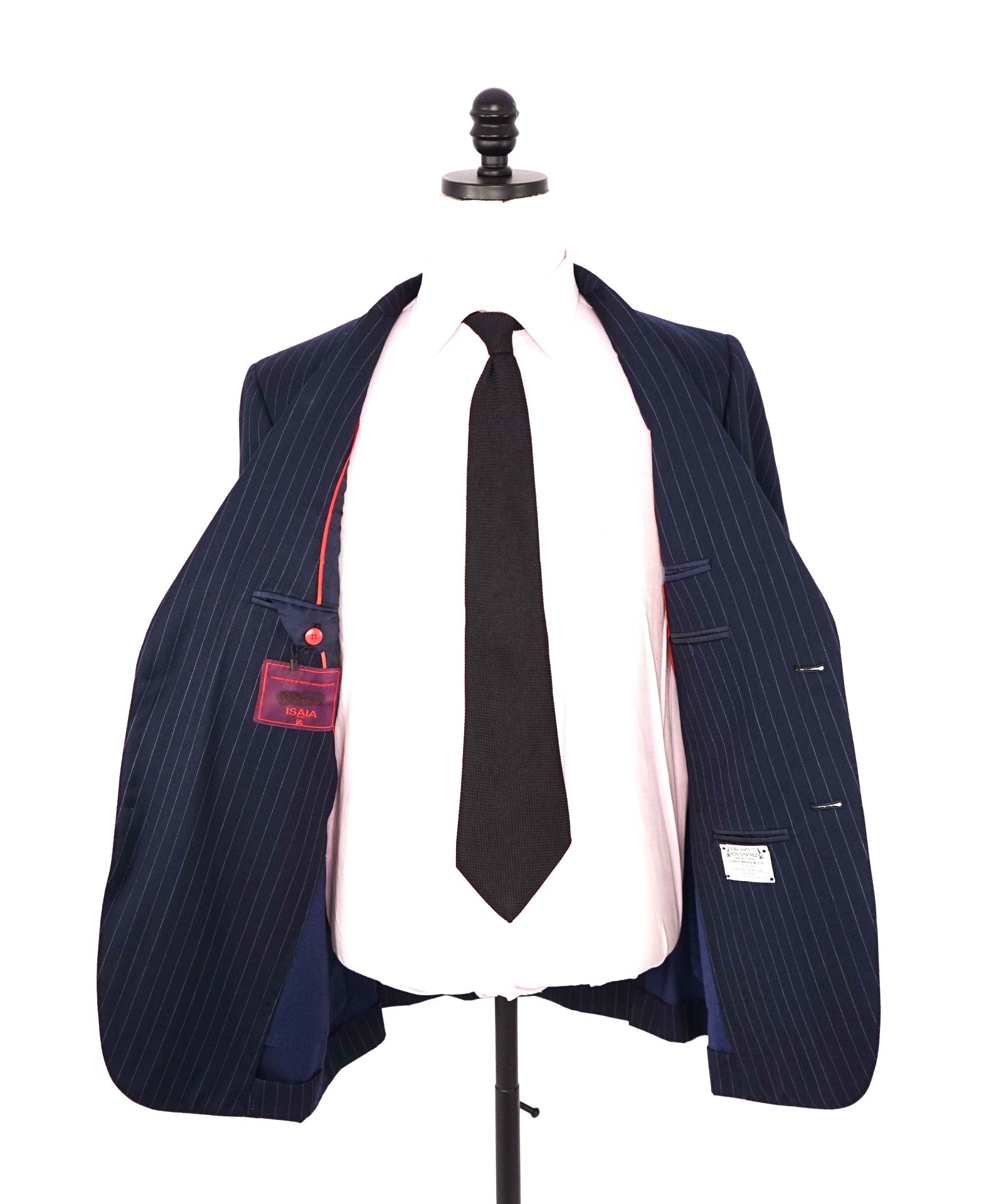 $4,995 ISAIA - Blue Stripe Flannel Wool/Silk Suit - Custom: Fits 40R (52EU Tag)