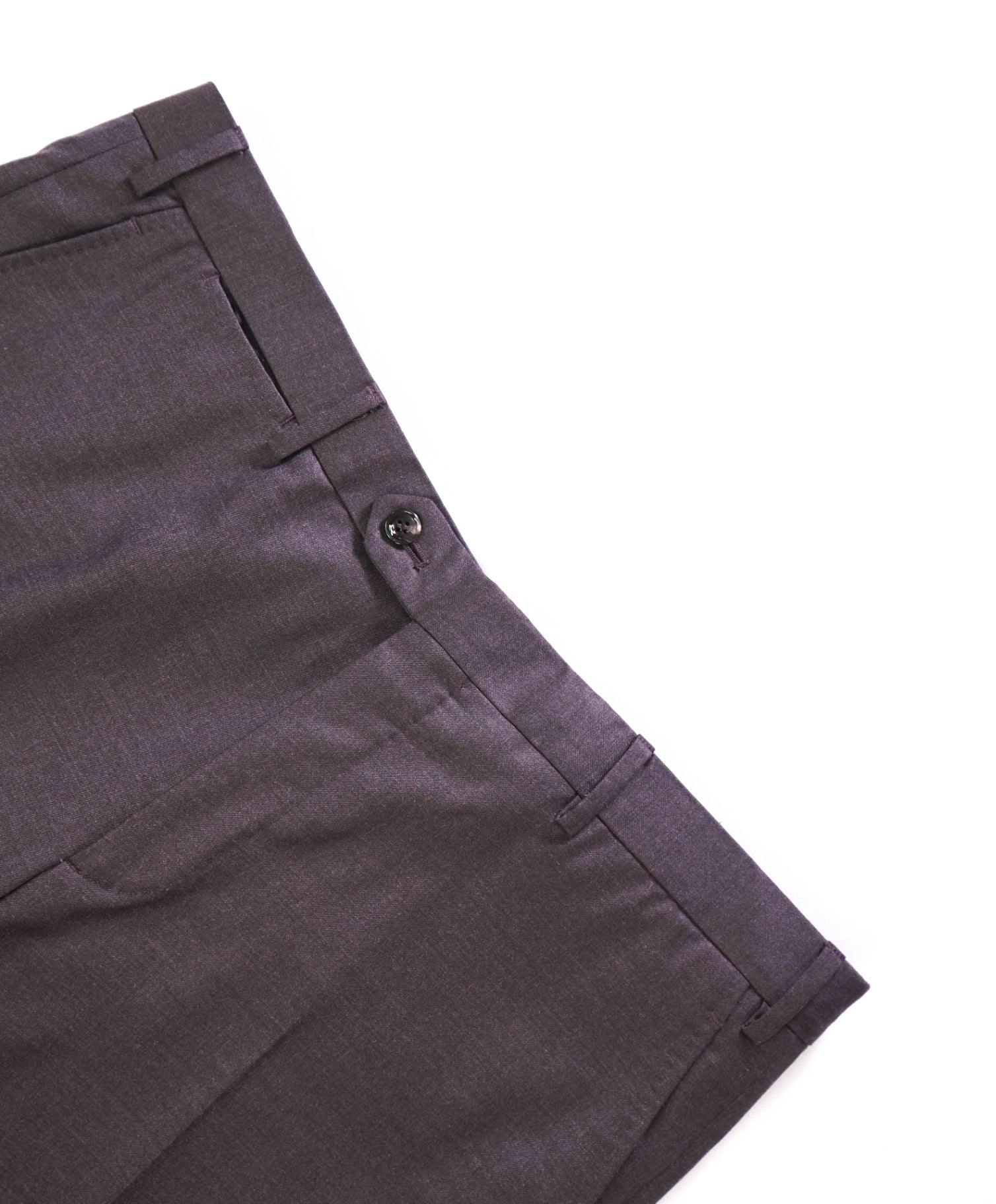 $895 GIORGIO ARMANI - Solid Dark Cherry Brown Wool Pants - 39W