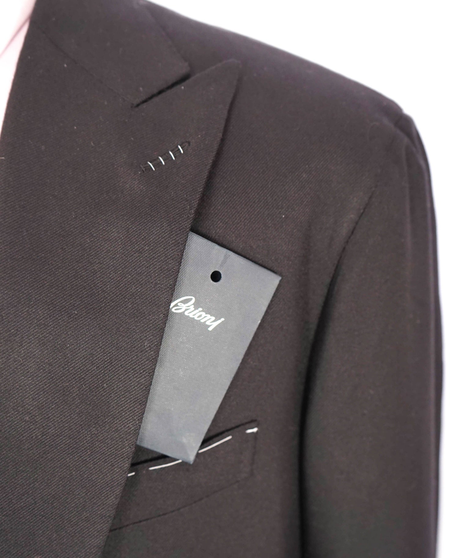 $8,960 BRIONI - Textured Black Peak Lapel *PURE SILK* Blazer - 44R