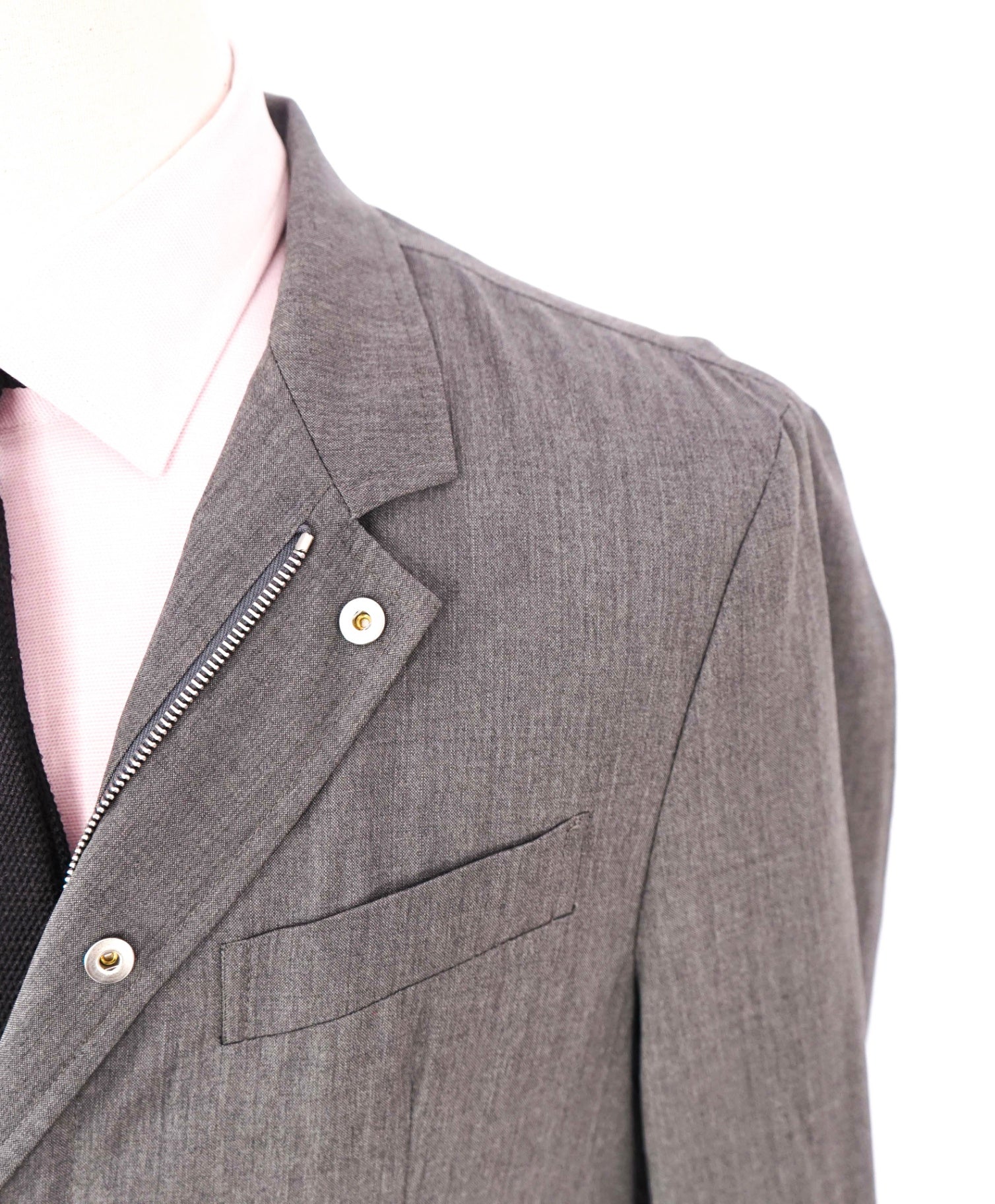 $1,995 ELEVENTY - "LORO PIANA" Solid Gray Wool Blazer/Jacket - L