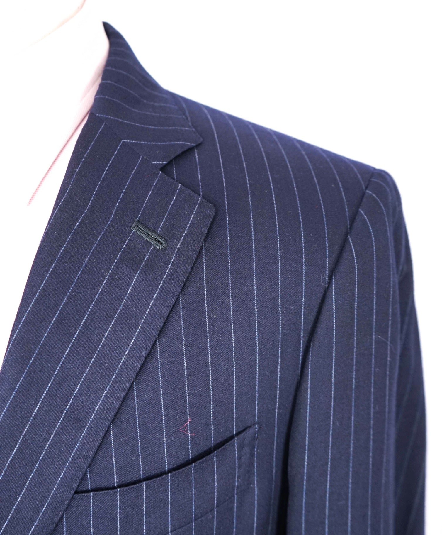 $4,995 ISAIA - Blue Stripe Flannel Wool/Silk Suit - Custom: Fits 40R (52EU Tag)
