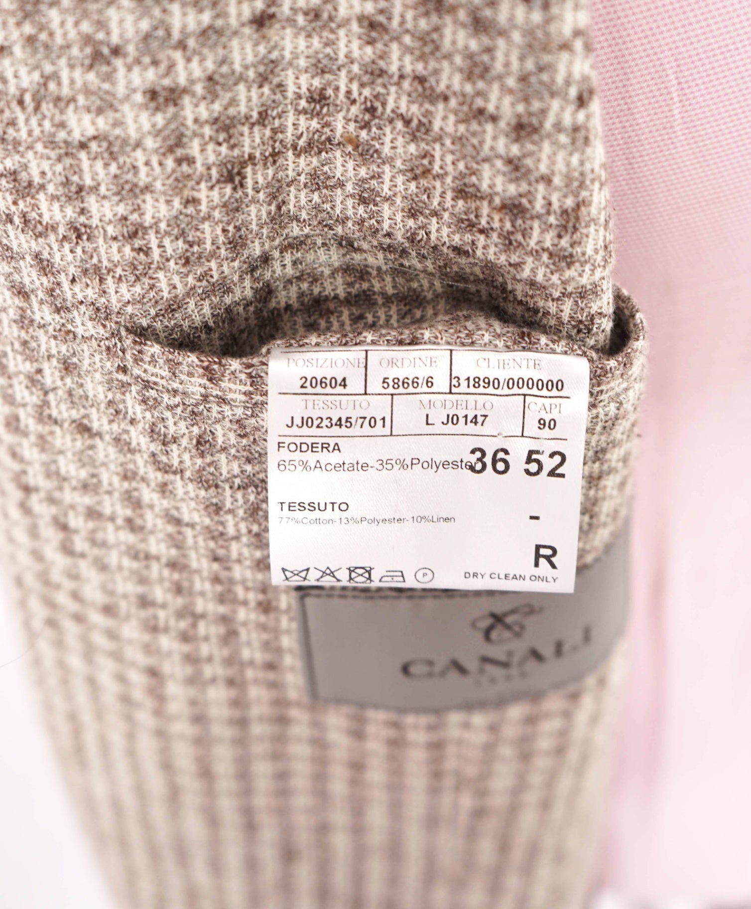 $1,895 CANALI - Textured Beige Cotton/Linen Sport Coat - 42R