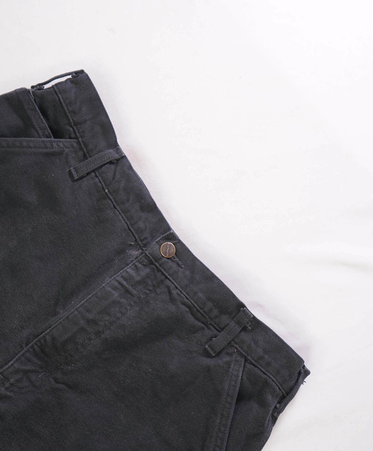 CARHARTT - Solid Black Cotton Flannel Lined Work Pants - 33W