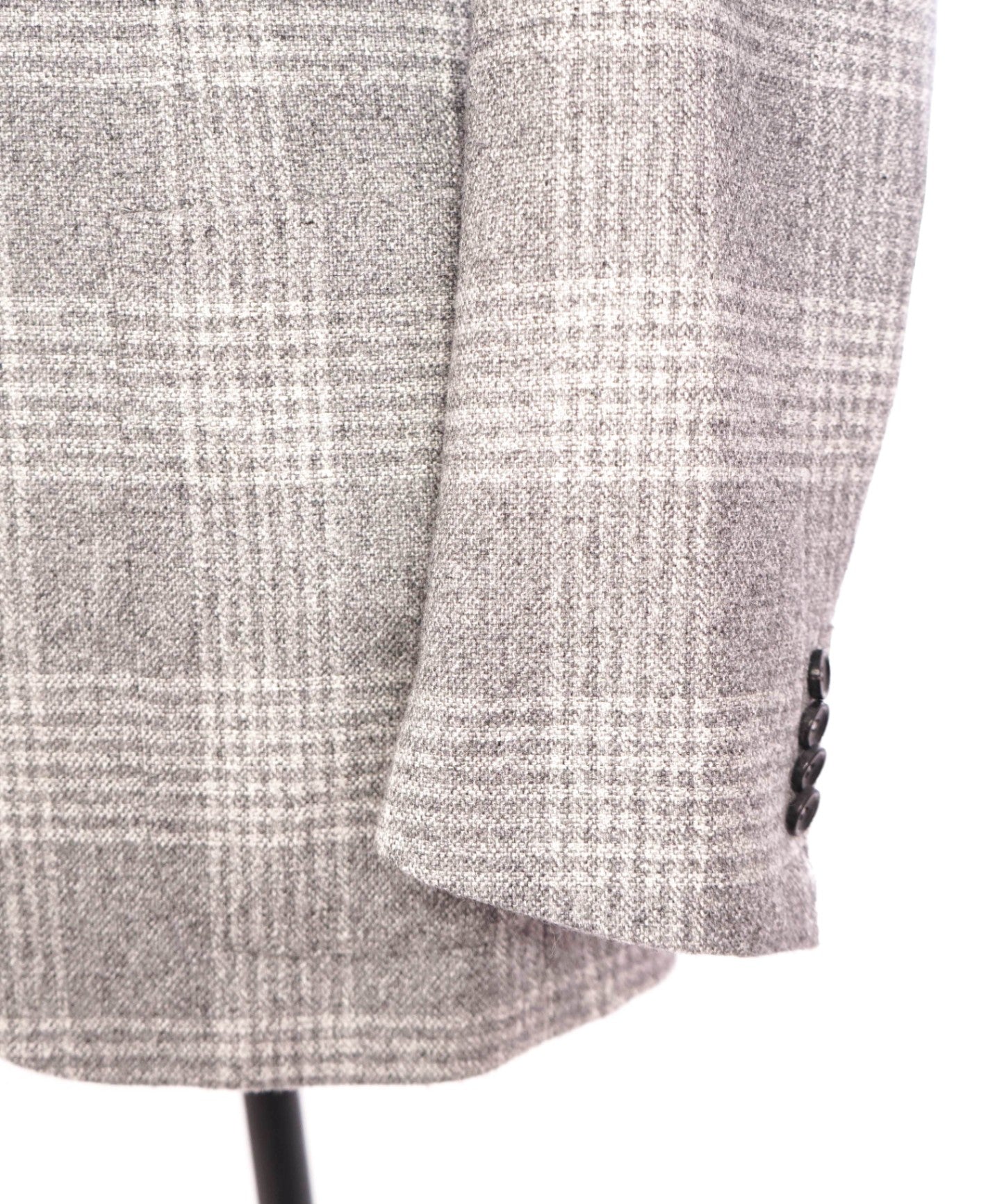 $4,650 Zegna XXX - Gray Plaid Silk/ 49% Cashmere Blazer - 44R