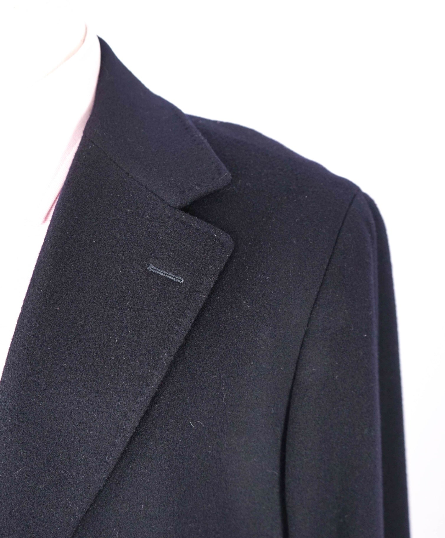 $2,450 CANALI Kei - Solid Navy Blue Wool/Cashmere Top Coat - 44R