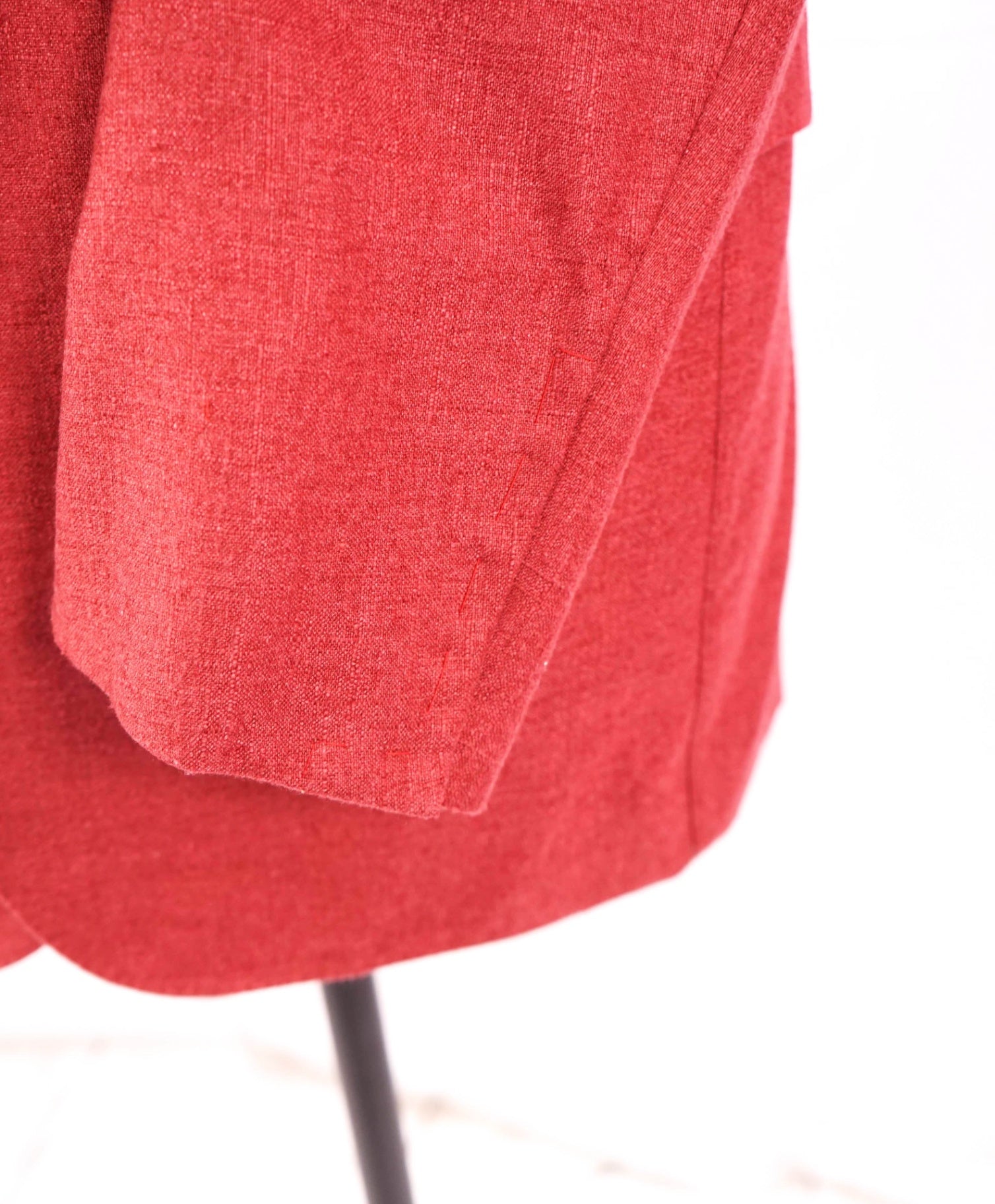 $4,695 ISAIA - Solid Coral Red Silk/ 48% Cashmere Blazer - 44L