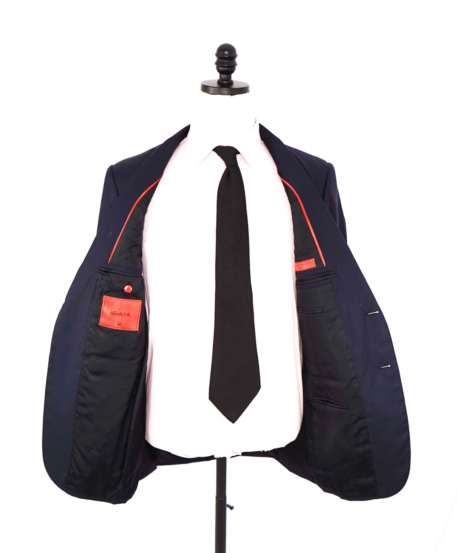 $3,995 ISAIA - Solid Navy Blue AQUASPIDER 160's Wool Suit - 38R